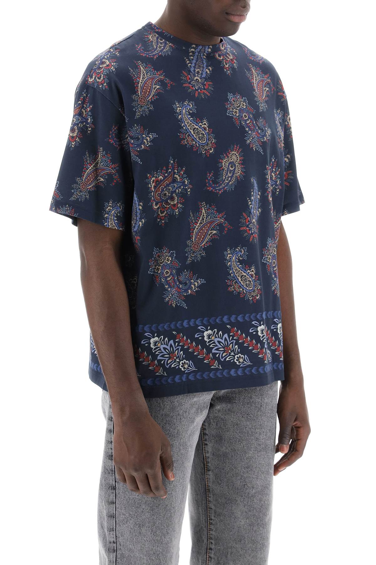 Shop Etro Paisley Print Crewneck T In Green