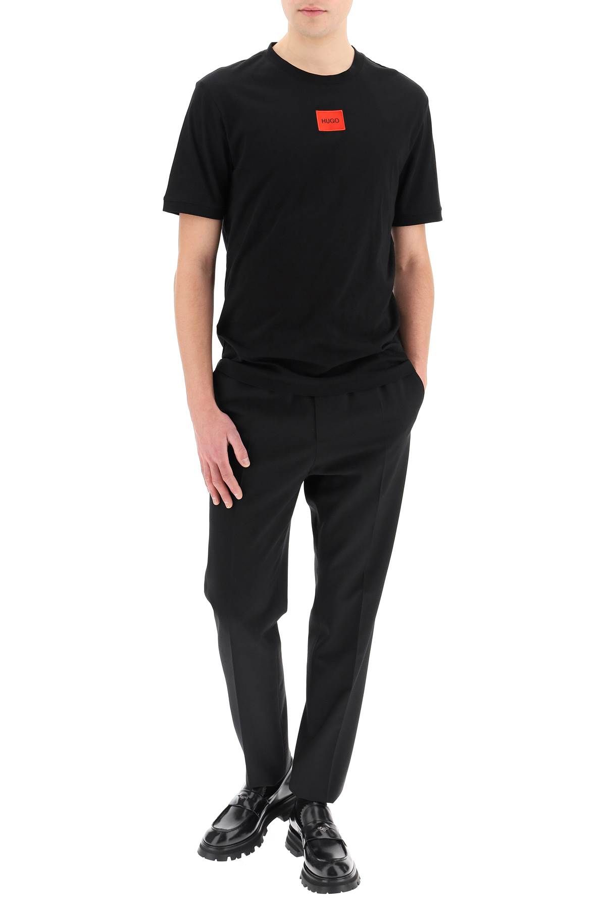 Shop Hugo Diragolino Logo T-shirt In Black