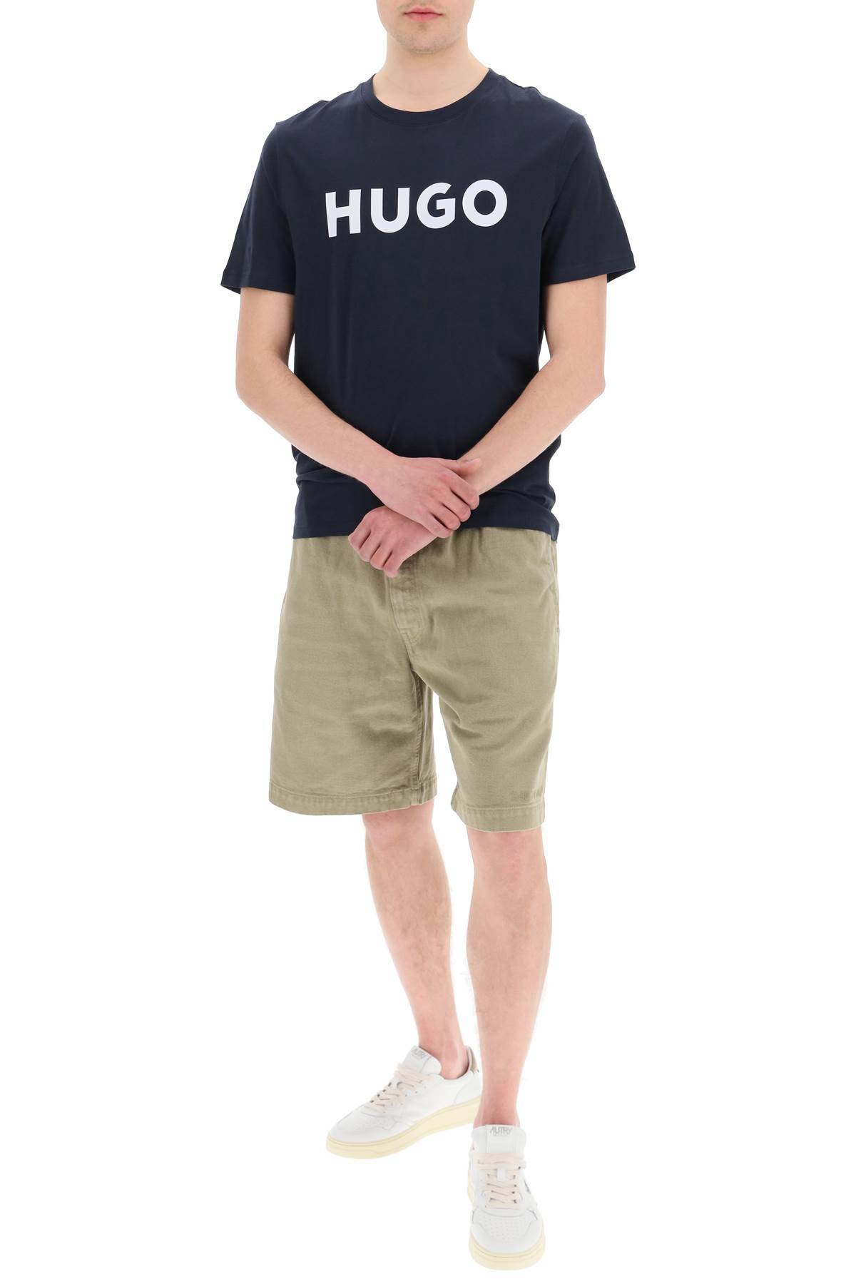 Shop Hugo Dulivio Logo T-shirt In Blue