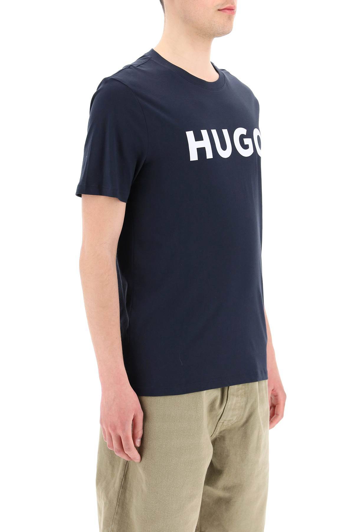 Shop Hugo Dulivio Logo T-shirt In Blue