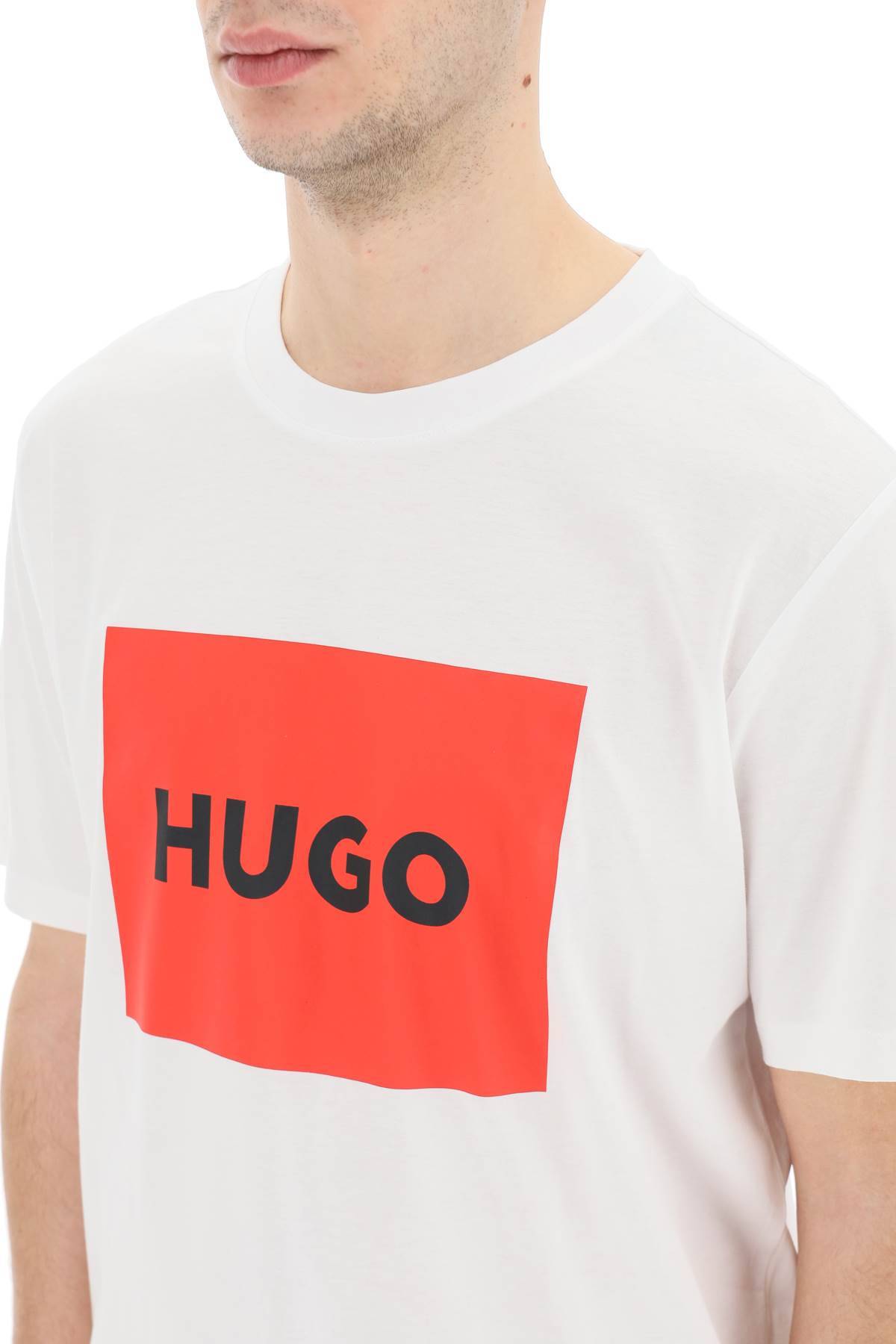 Shop Hugo Dulive T-shirt With Logo Box In White