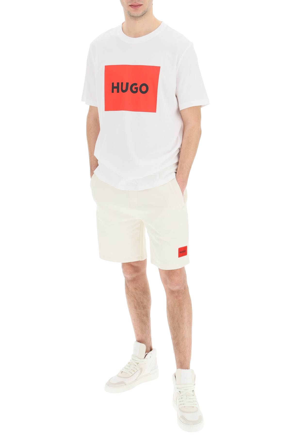 Shop Hugo Dulive T-shirt With Logo Box In White