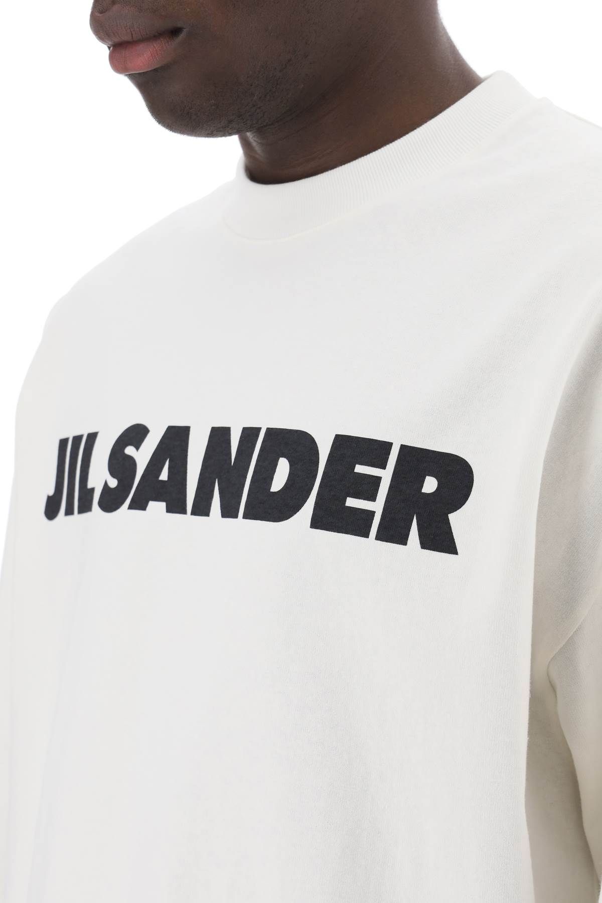 Shop Jil Sander Long-sleeved Logo T In White