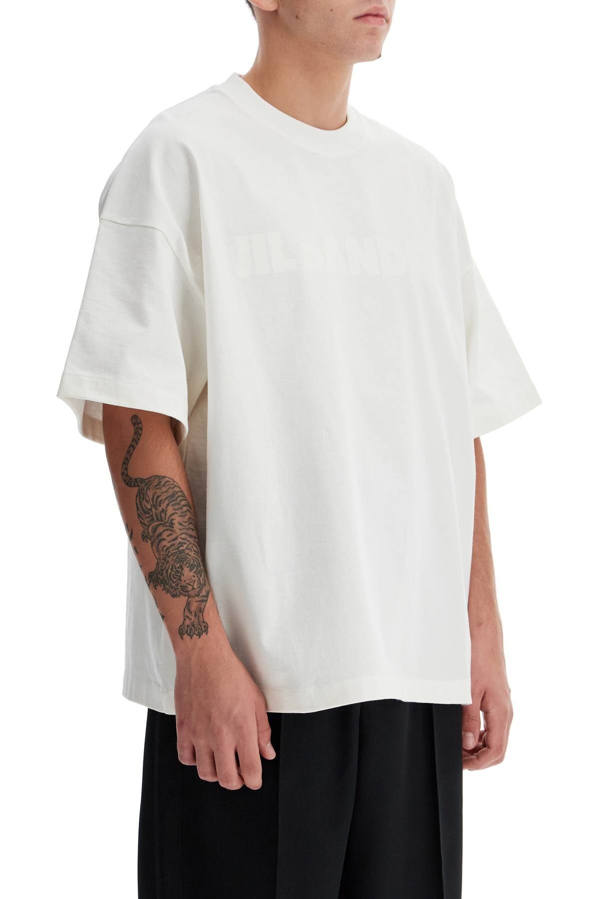 Shop Jil Sander Logo Print Boxy T-shirt In White