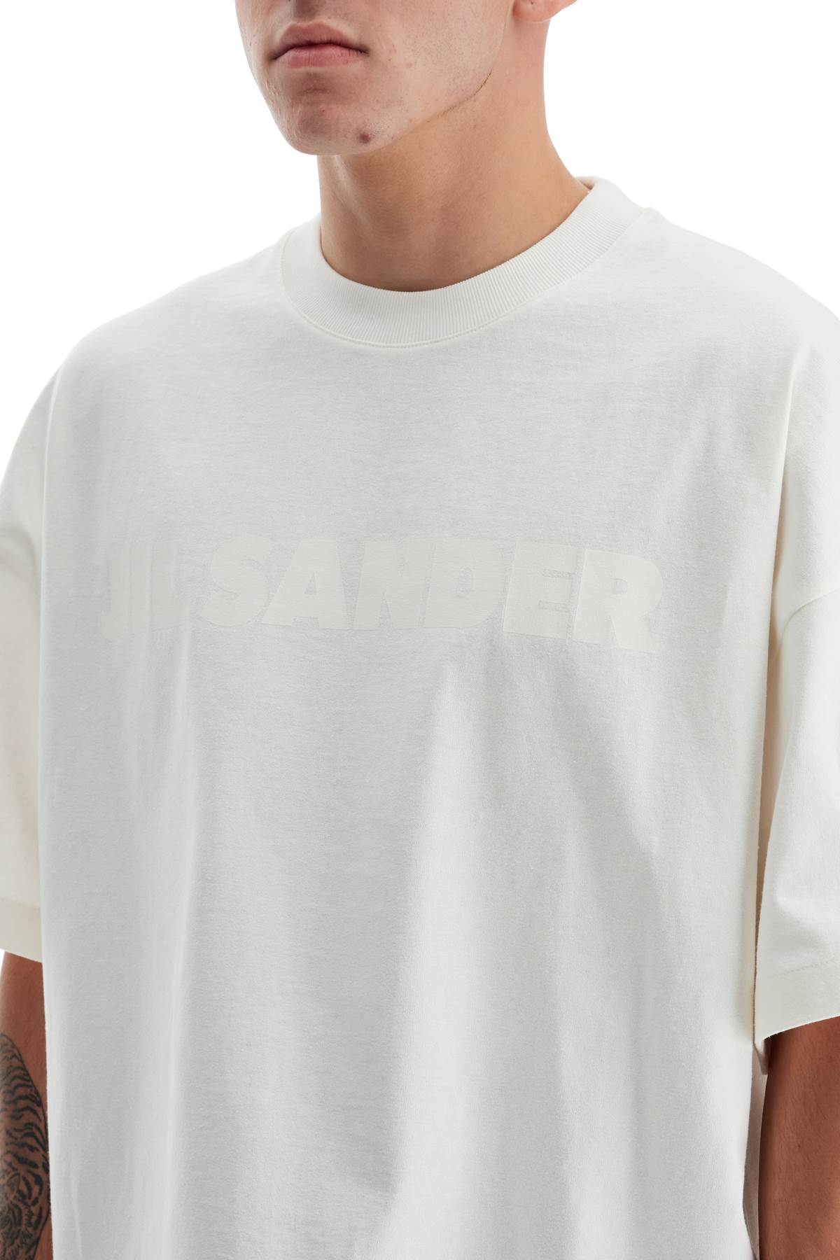 Shop Jil Sander Logo Print Boxy T-shirt In White