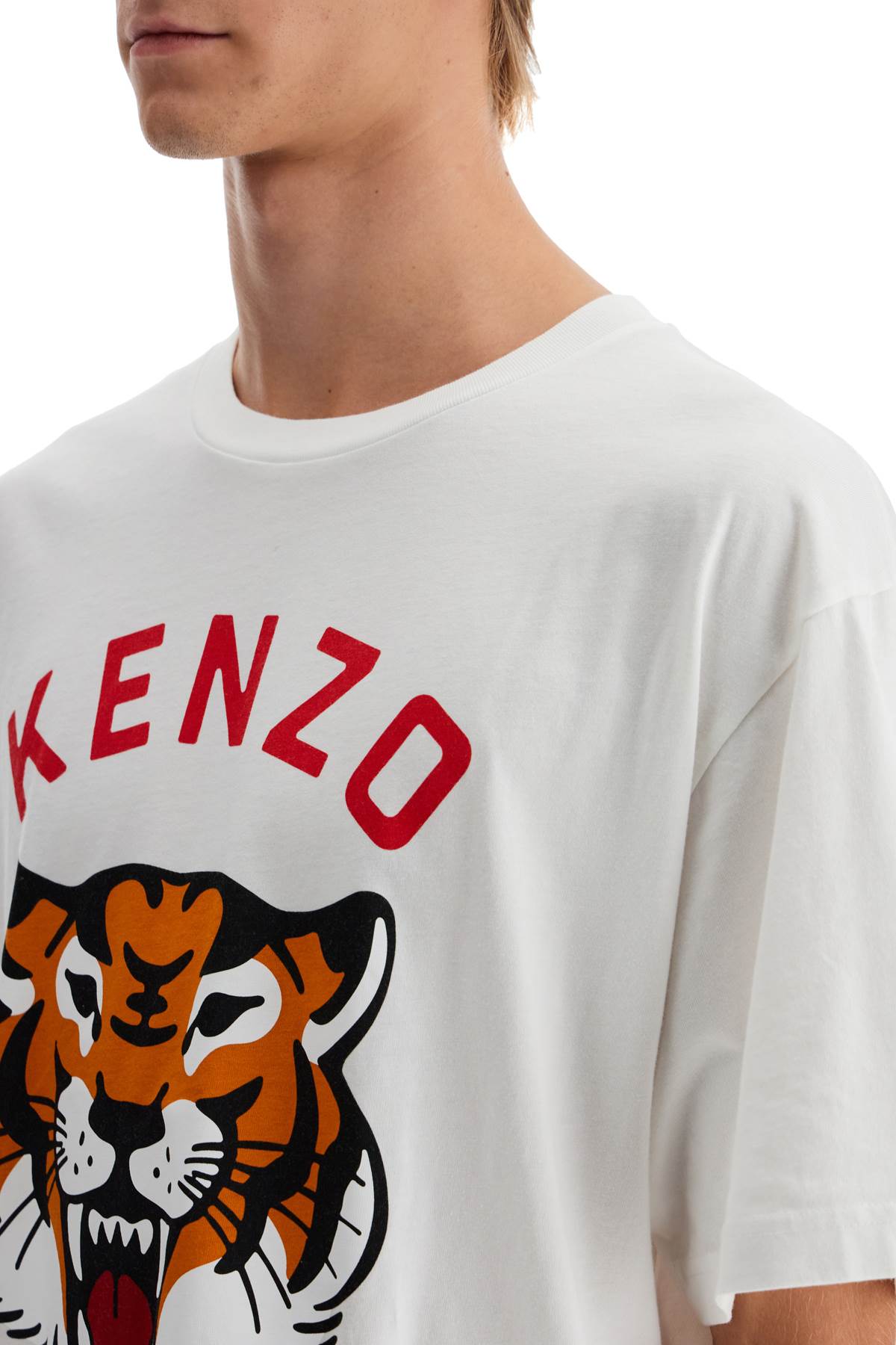 Shop Kenzo Lucky Tiger Oversized T-shirt In White