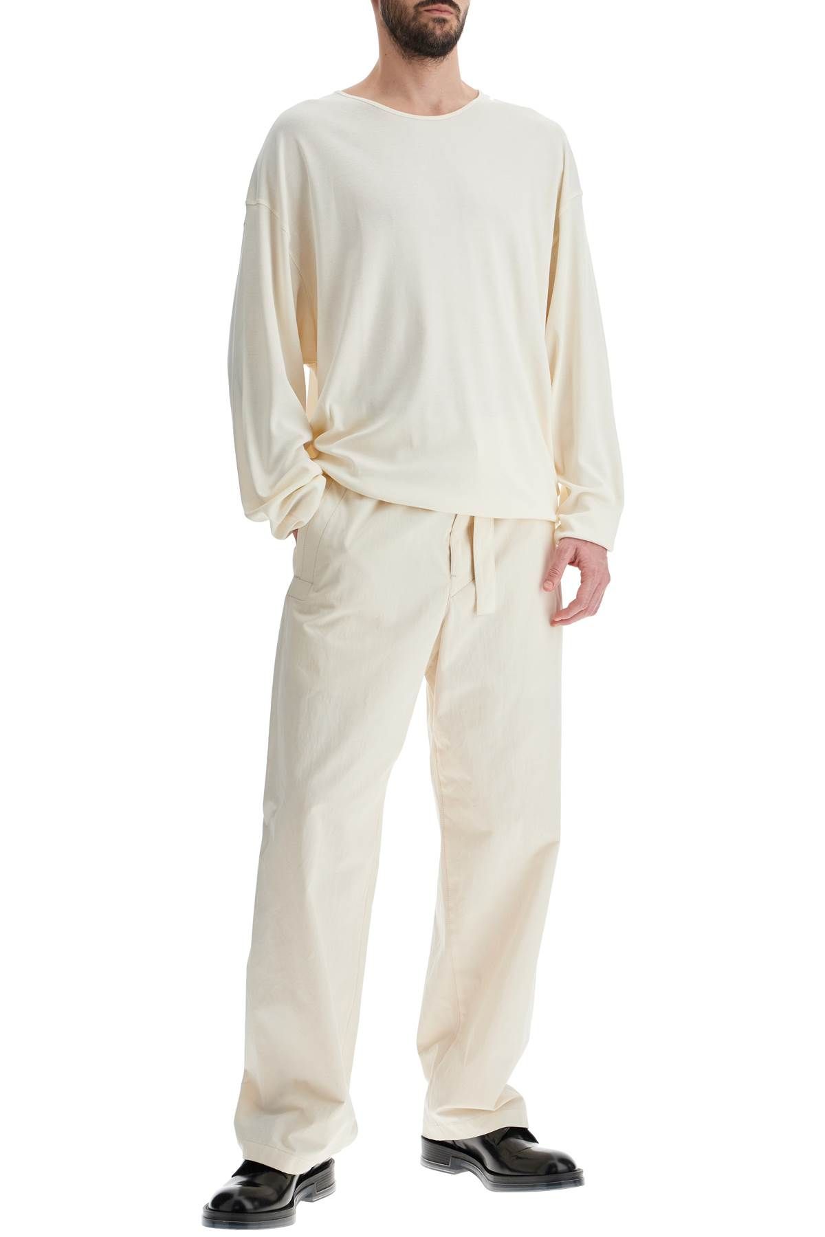 Shop Lemaire Long-sleeved Relaxed Fit T In White