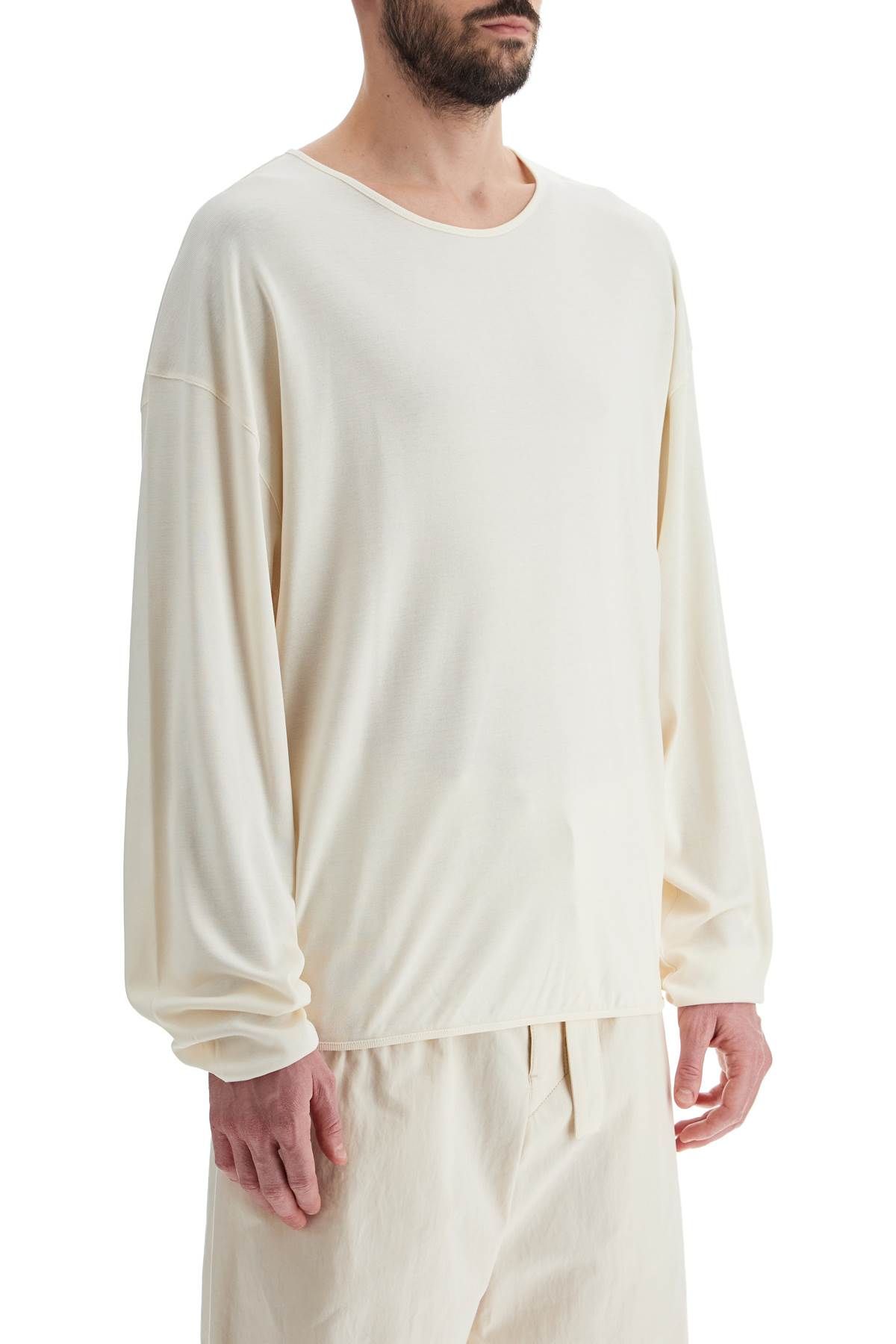 Shop Lemaire Long-sleeved Relaxed Fit T In White