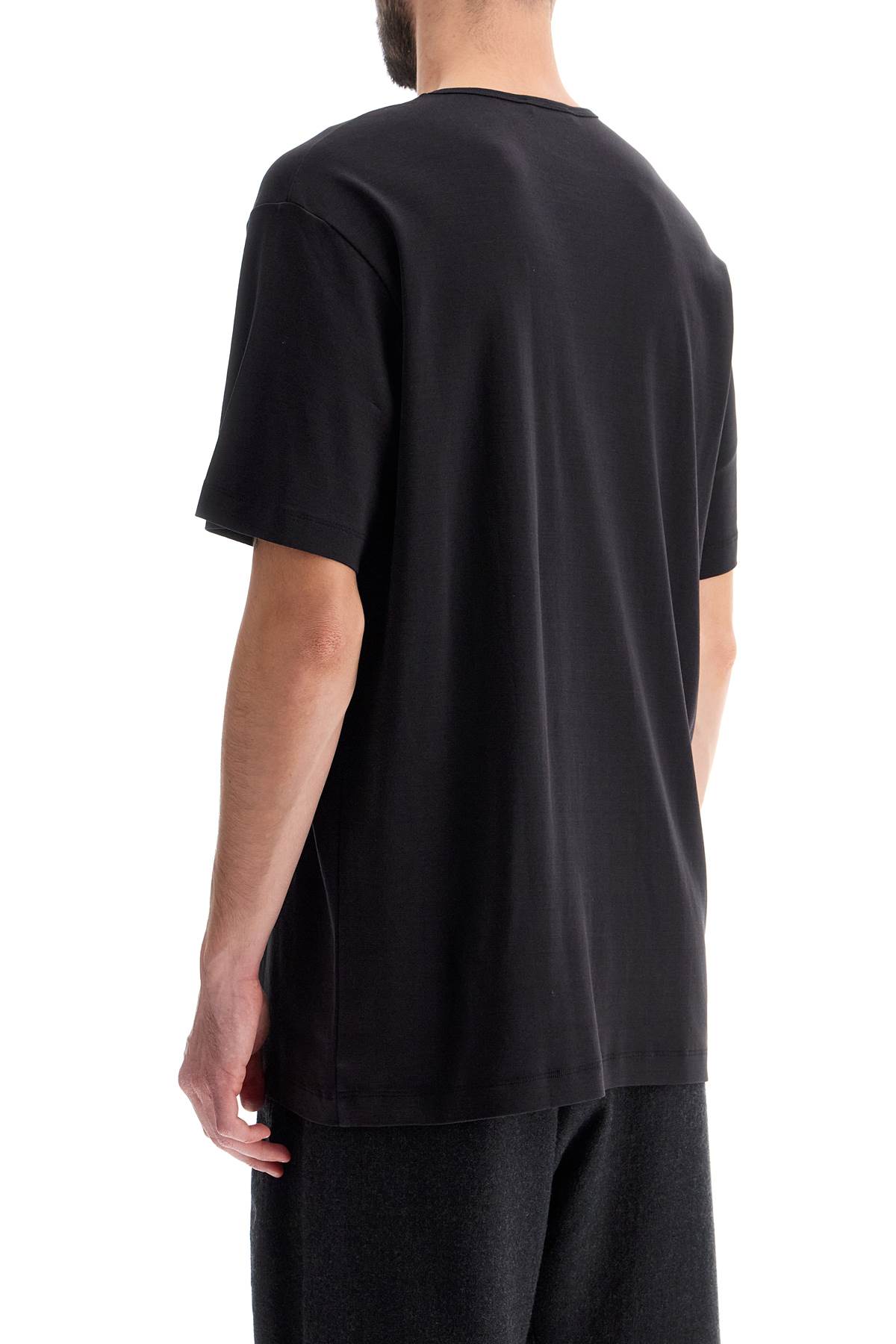 Shop Lemaire T-shirt With Wide Round Neck In Black