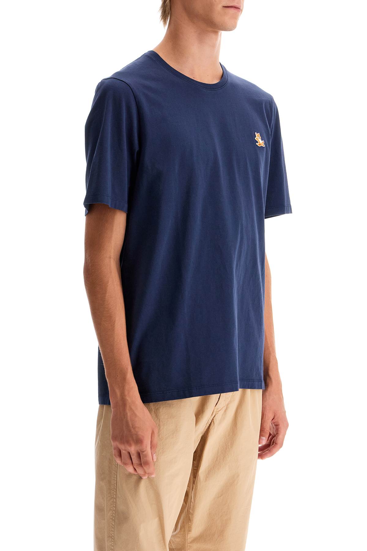 Shop Maison Kitsuné Chillax Fox Patch T-shirt In Blue