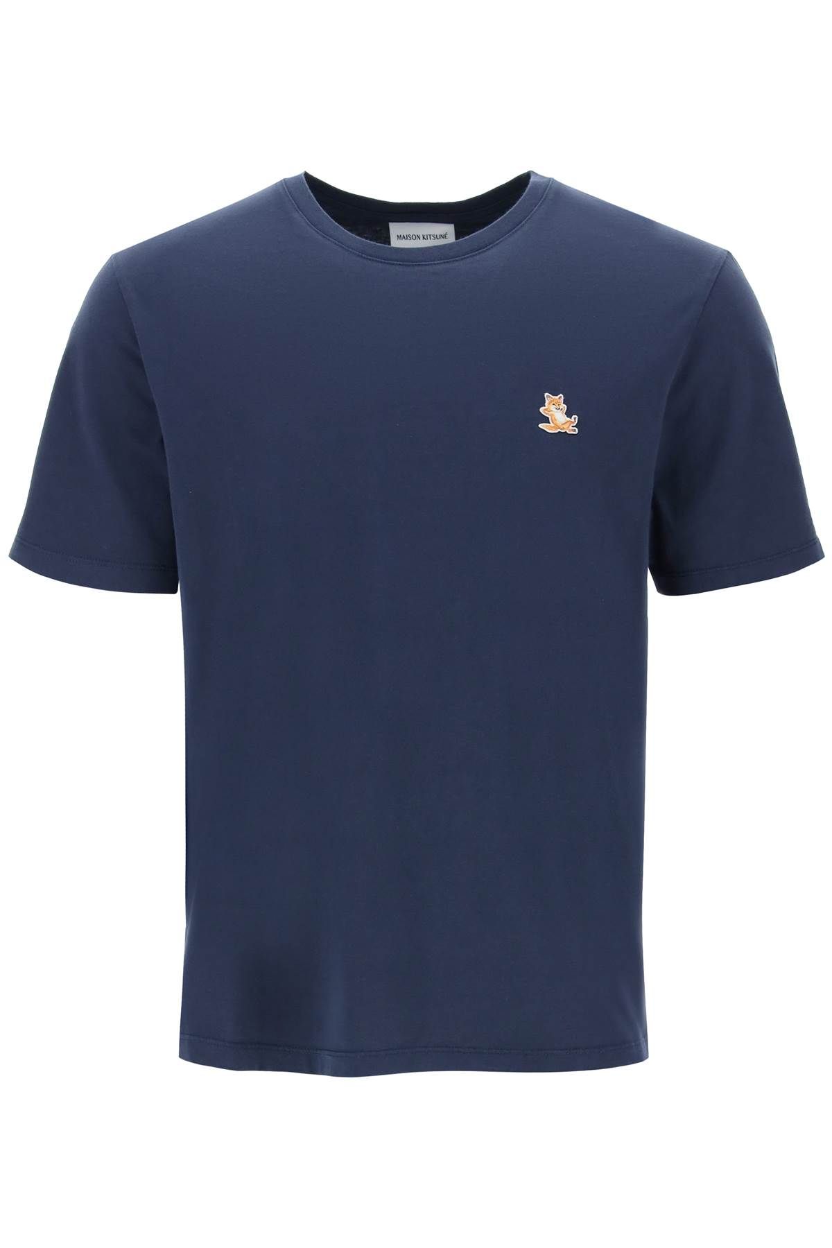 Shop Maison Kitsuné Chillax Fox Patch T-shirt In Blue