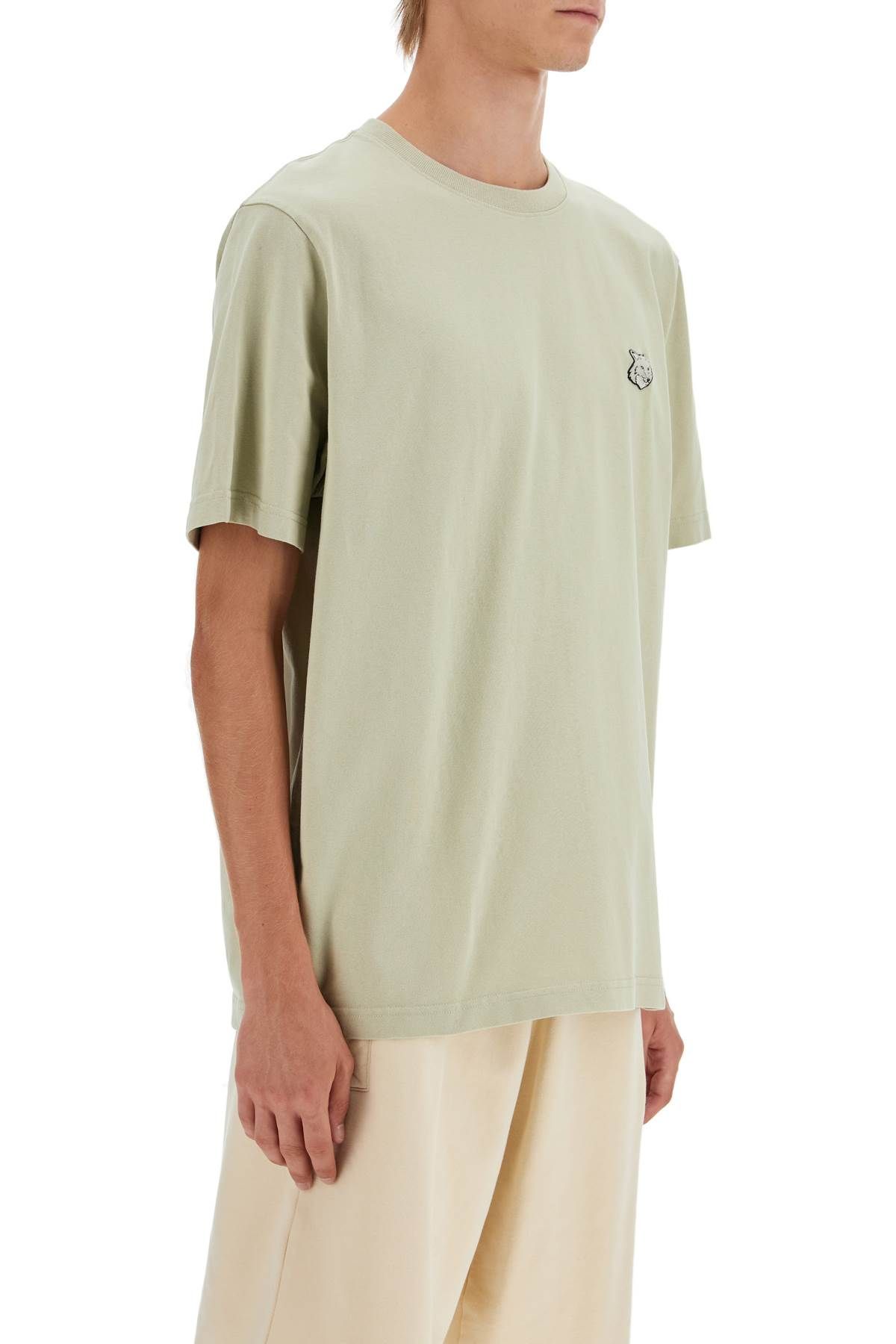 Shop Maison Kitsuné Bold Fox Head T-shirt In Khaki