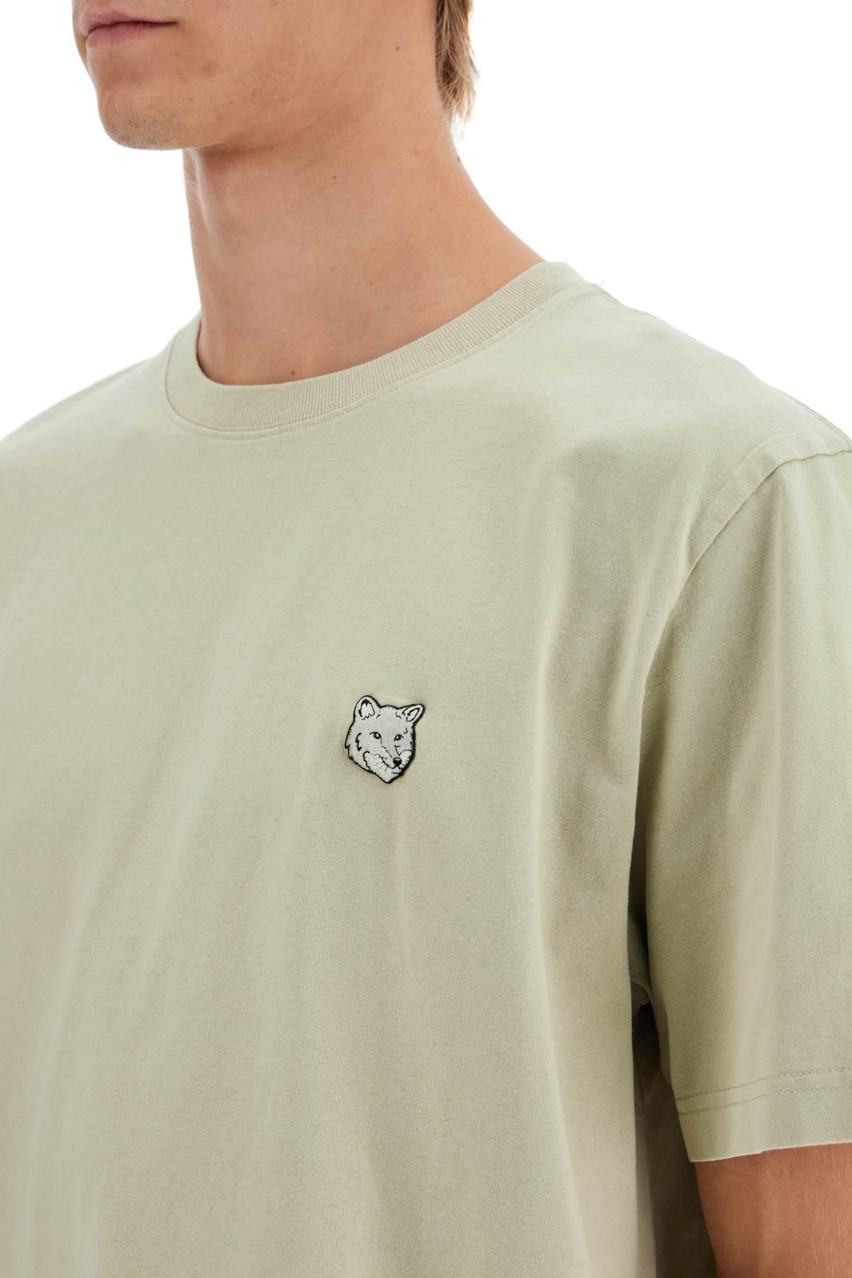 Shop Maison Kitsuné Bold Fox Head T-shirt In Khaki