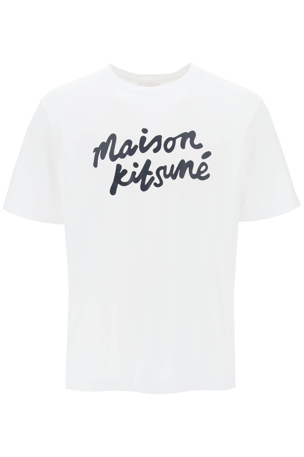 Shop Maison Kitsuné T-shirt With Logo In Handwriting In White
