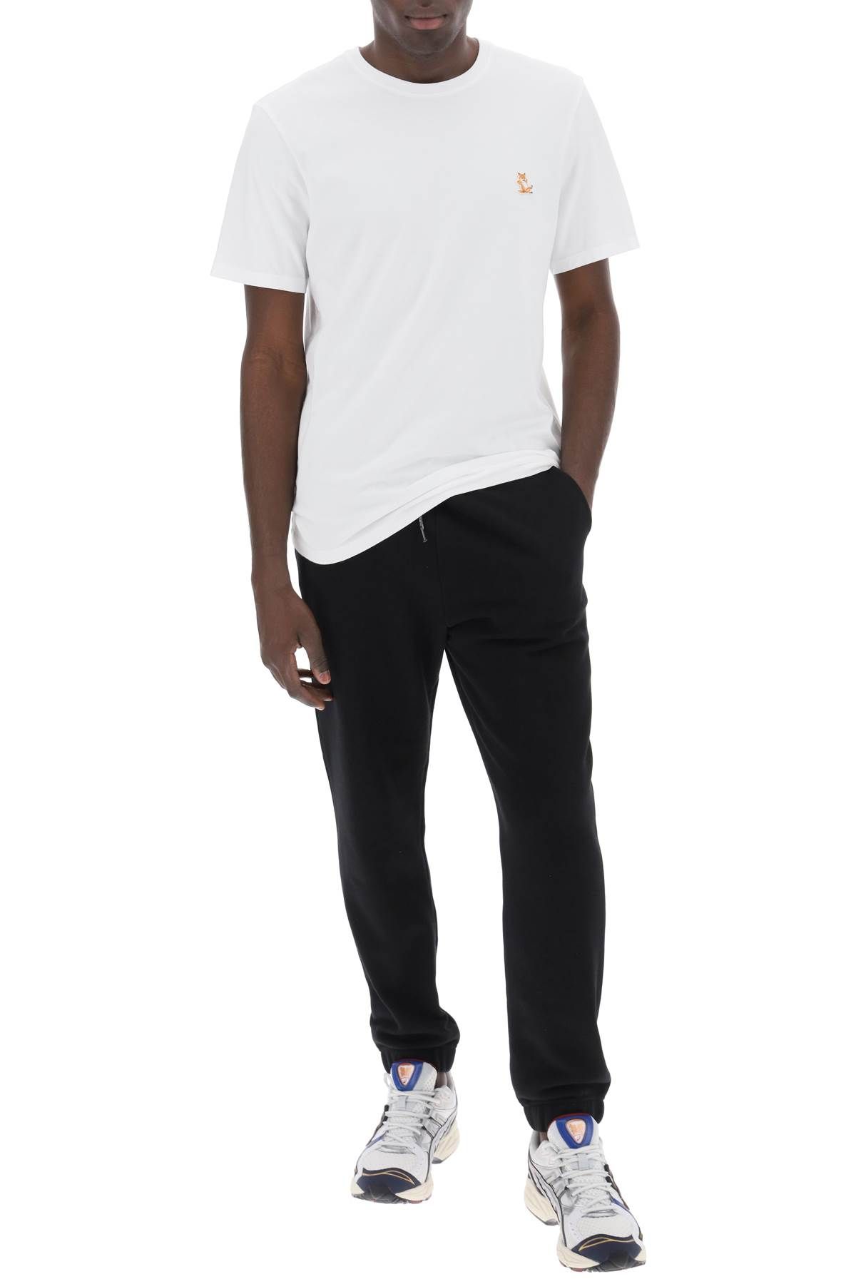 Shop Maison Kitsuné Chillax Fox Patch T-shirt In White