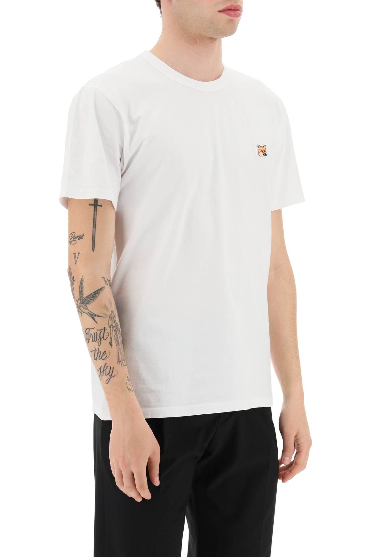 Shop Maison Kitsuné Fox Head T-shirt In White