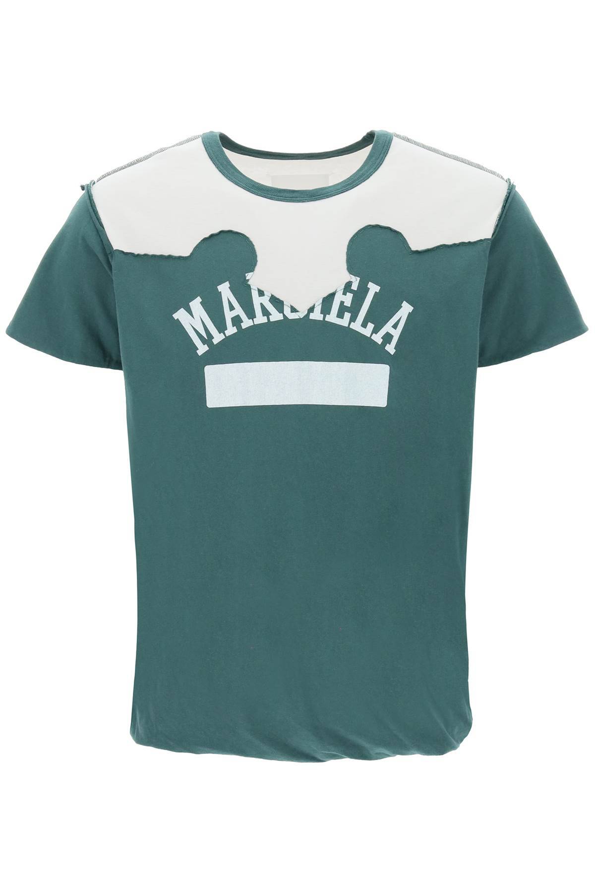 Shop Maison Margiela Décortiqué T-shirt In Green,white