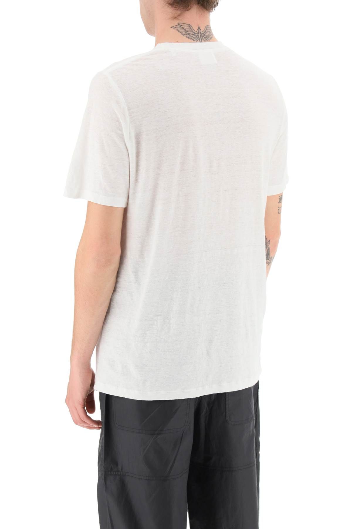 Shop Marant Karman Linen Logo T-shirt In White