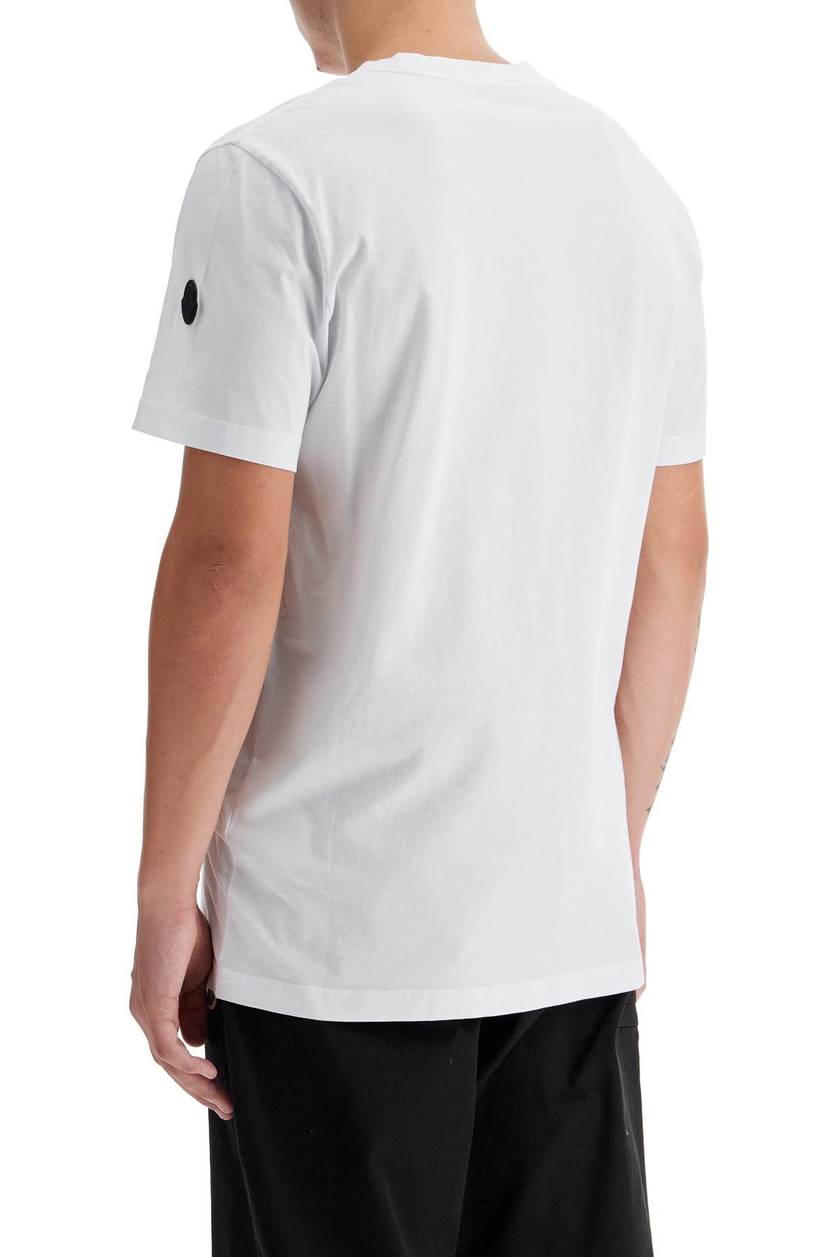 Shop Moncler Regular Fit Logo T-shirt In White