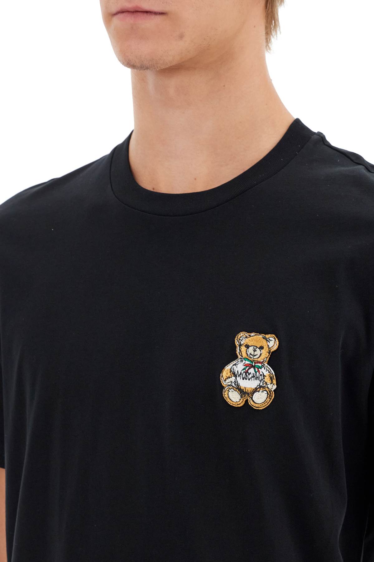 Shop Moschino Teddy Bear Patch T-shirt With In Black