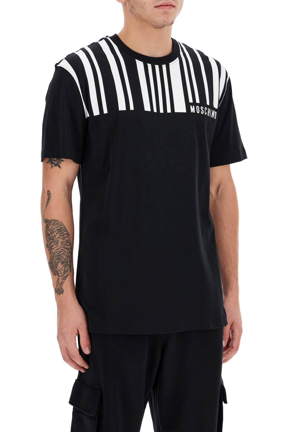 Shop Moschino Barcode T-shirt In Black