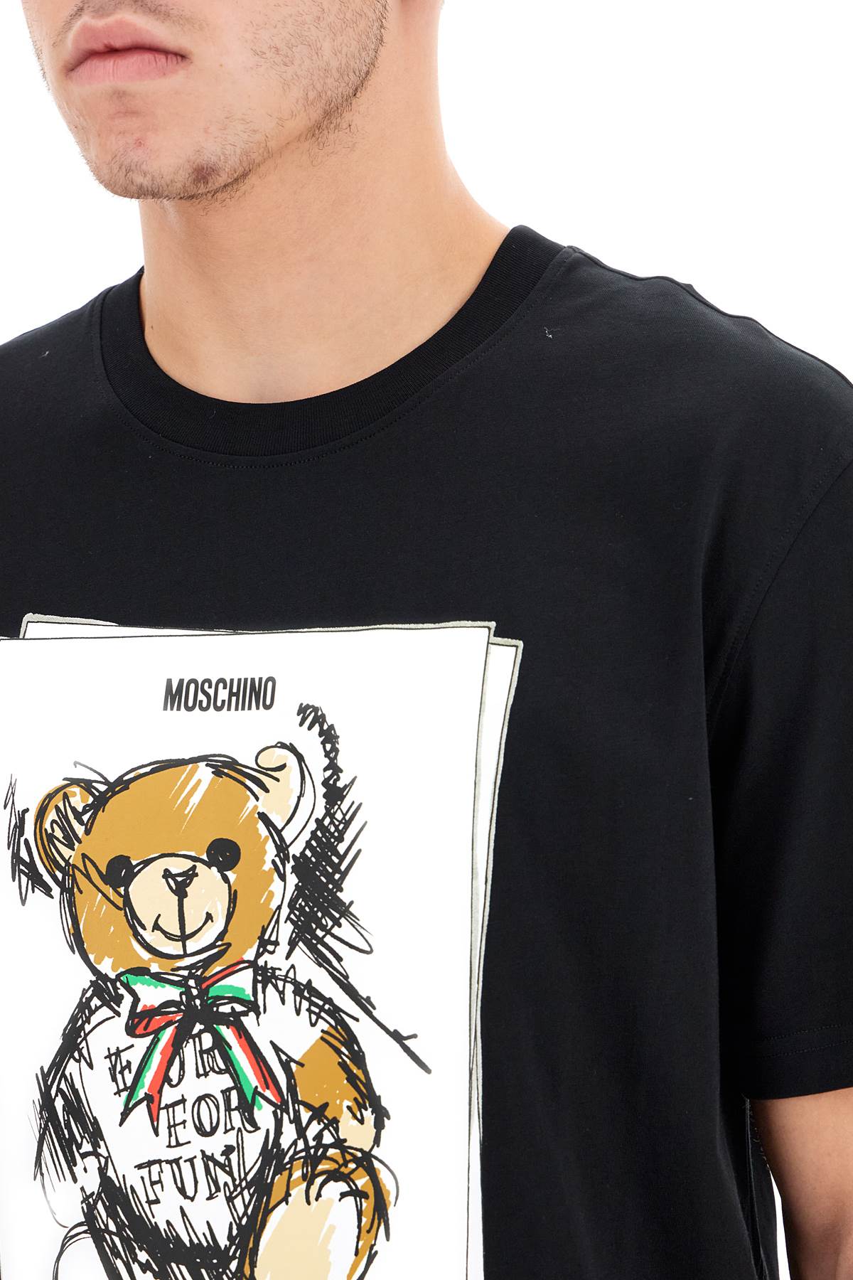 Shop Moschino Teddy Bear T-shirt In Black