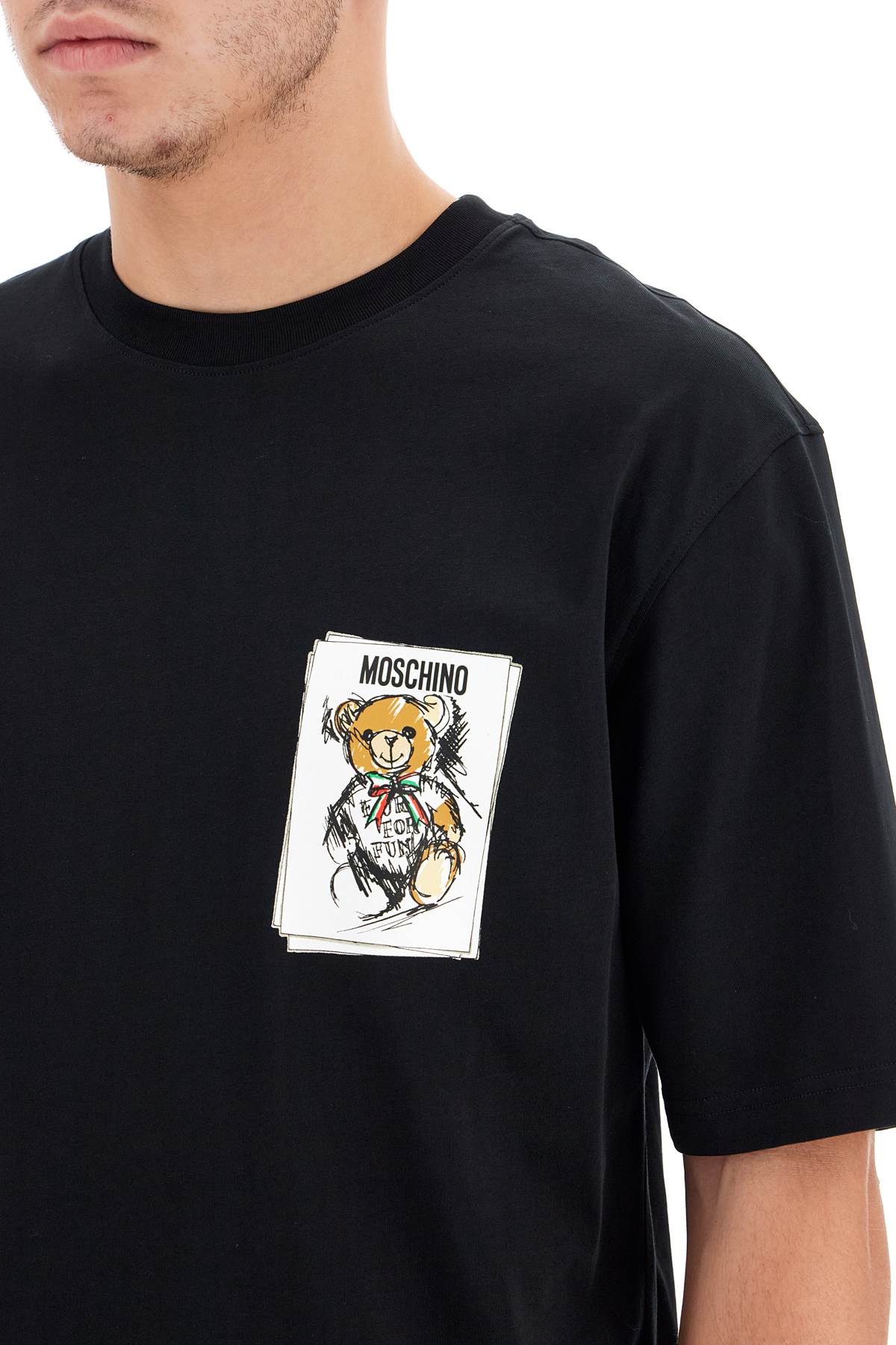 Shop Moschino Teddy Bear T-shirt In Black