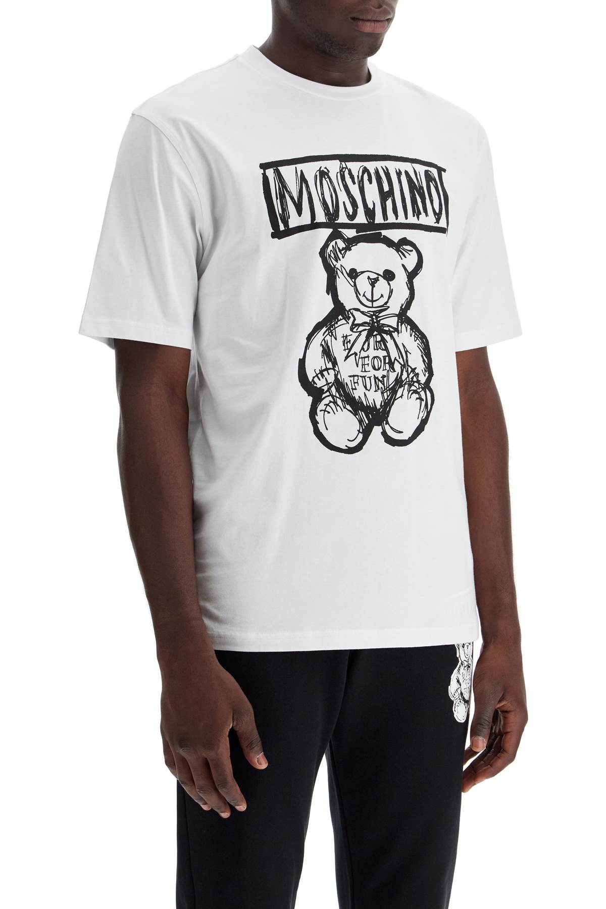 Shop Moschino 'teddy Bear Print T In White