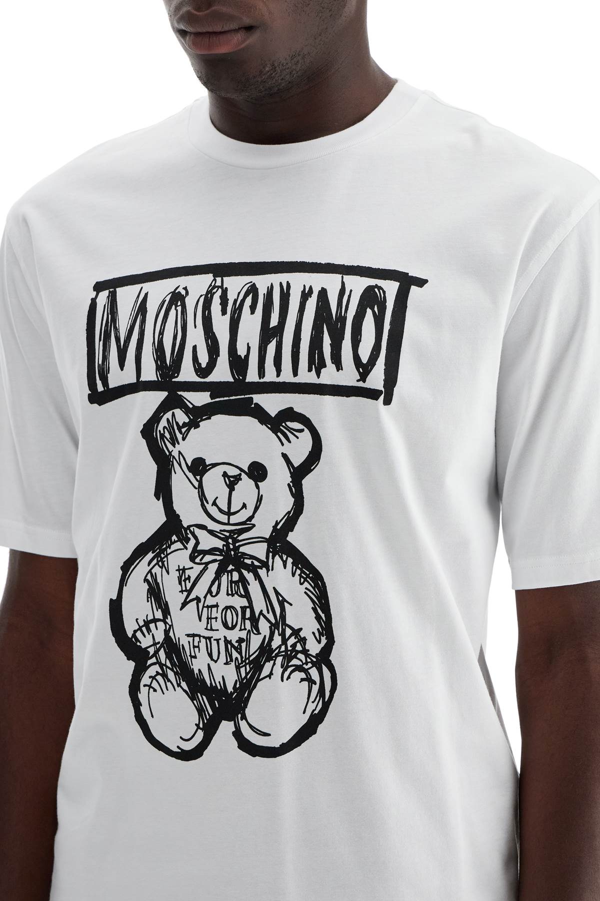 Shop Moschino 'teddy Bear Print T In White