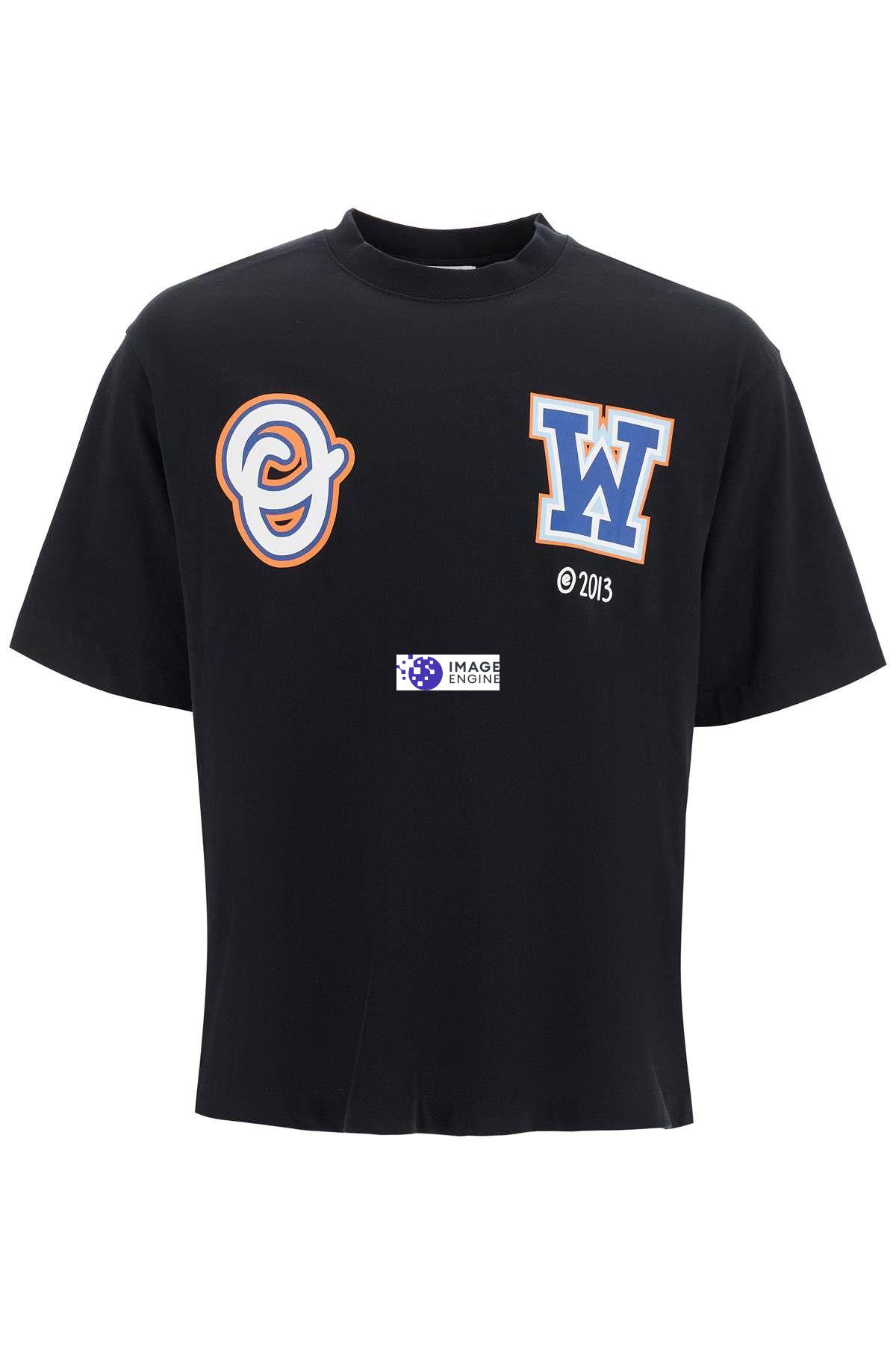 Off-white Wiz Skate Graphic Printed Crewneck T-shirt In Black