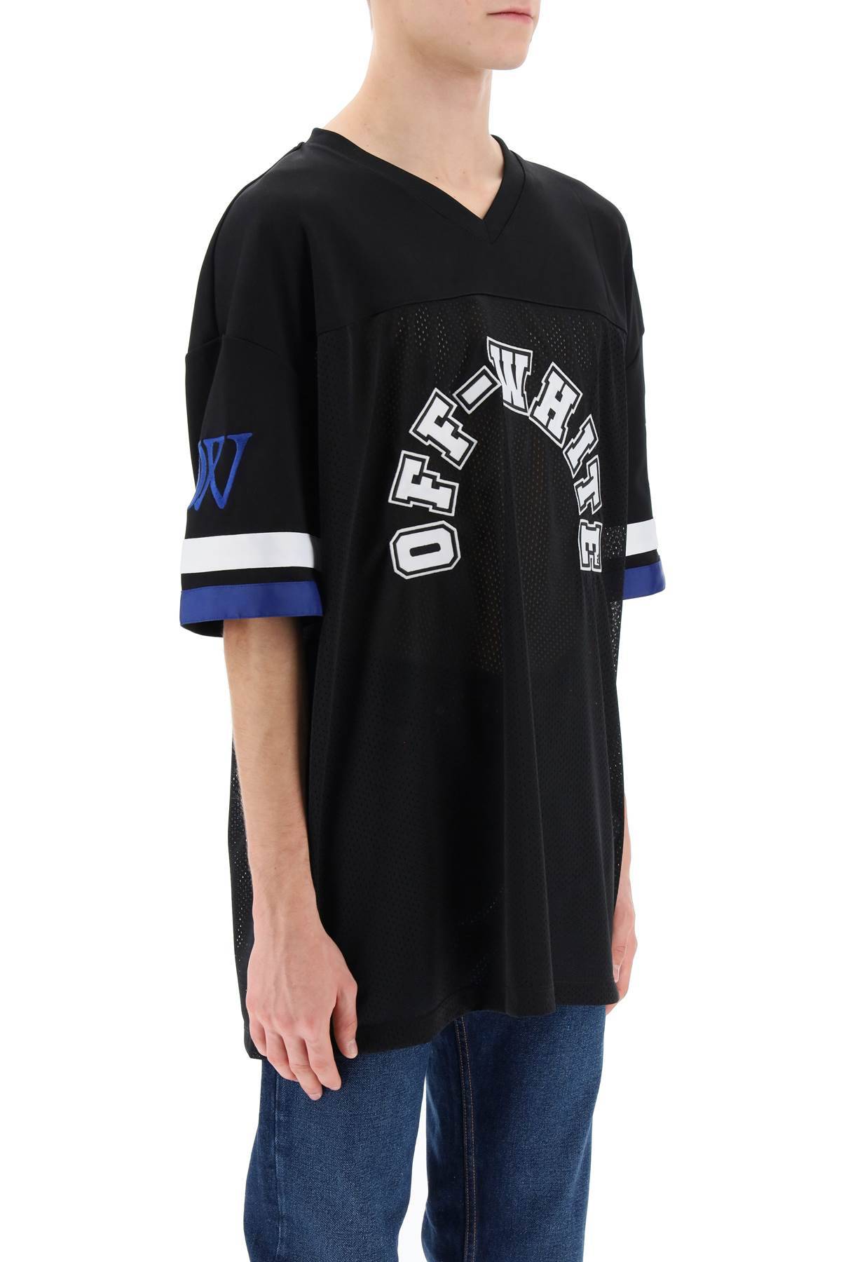 Shop Off-white Football T-shirt With Patches In Black