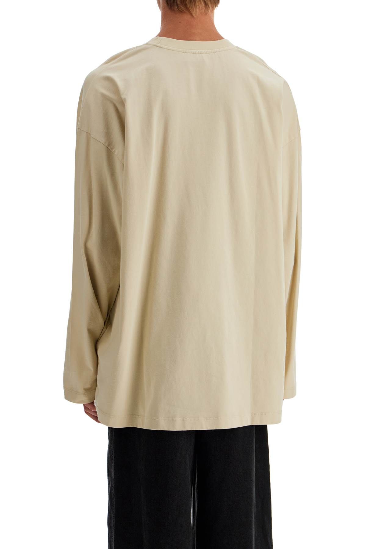 Shop Off-white Long Sleeve Oversized T-shirt For In Beige