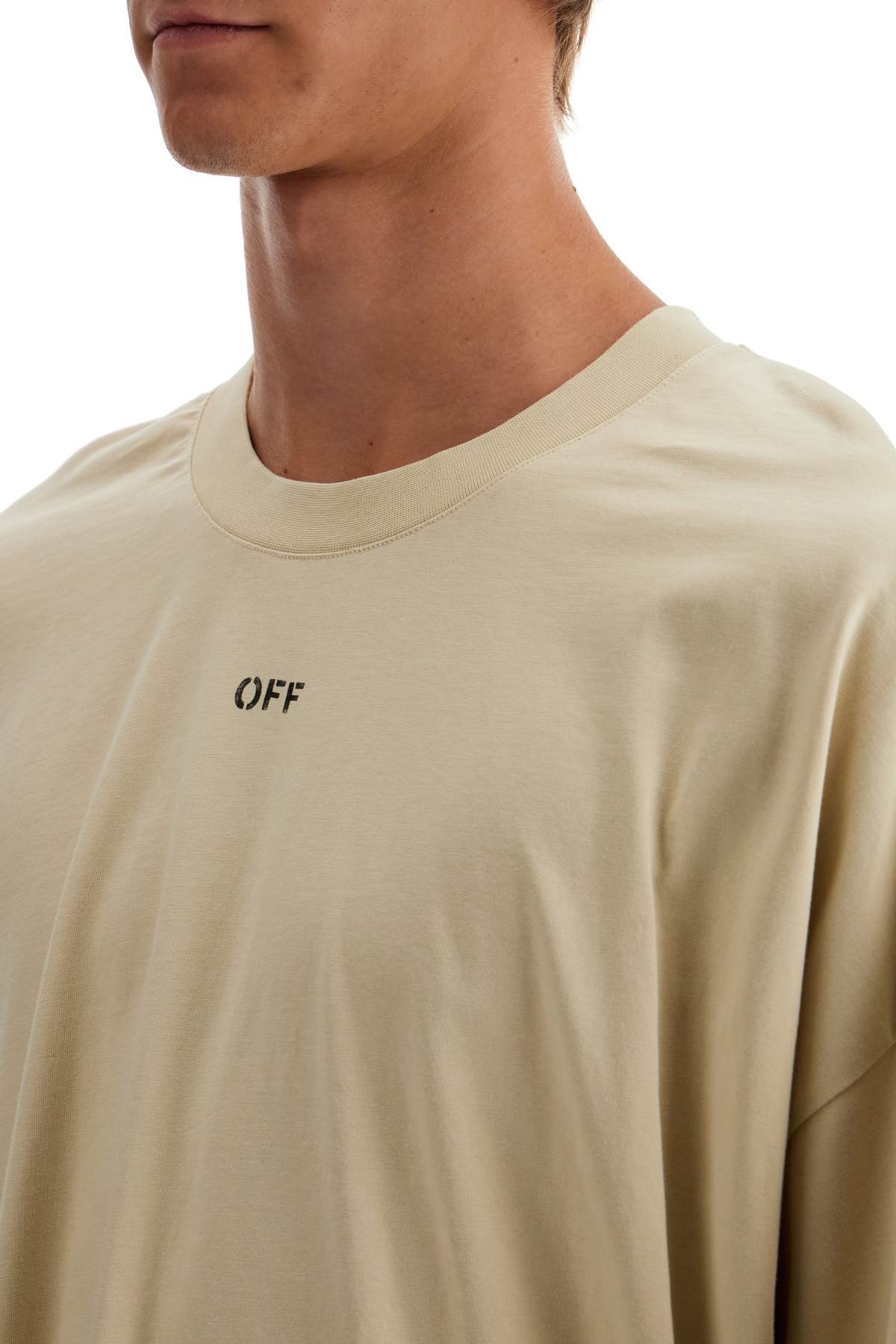 Shop Off-white Long Sleeve Oversized T-shirt For In Beige