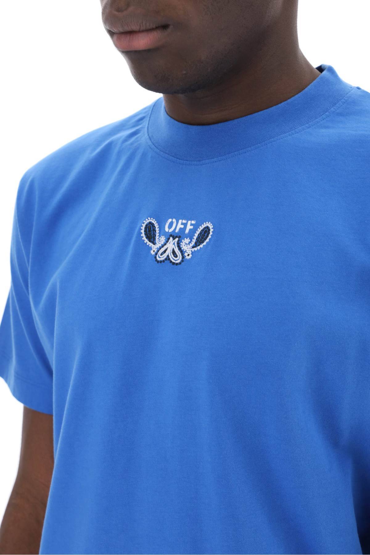Shop Off-white "bandana Arrow Pattern T-shirt In Blue