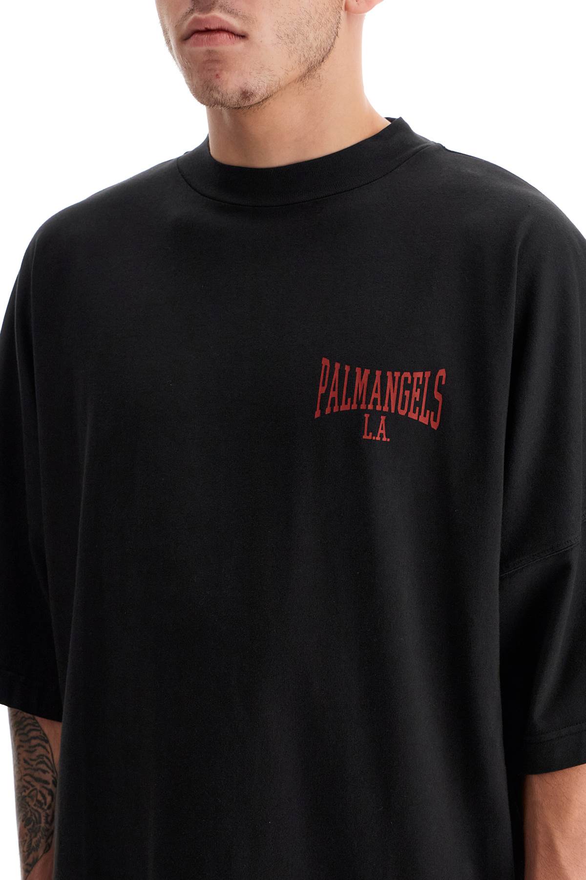 Shop Palm Angels College T-shirt In Black