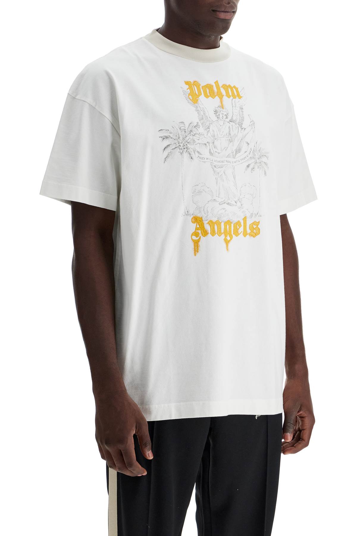 Shop Palm Angels Oversized Pencil Print In White