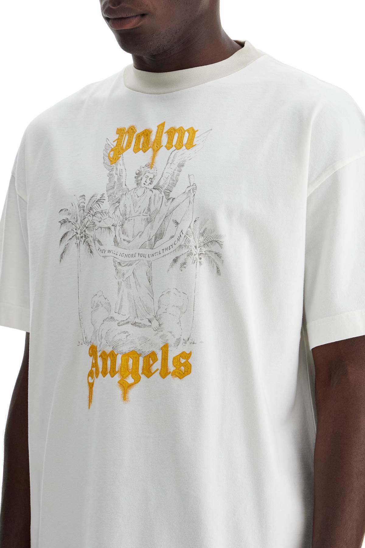 Shop Palm Angels Oversized Pencil Print In White