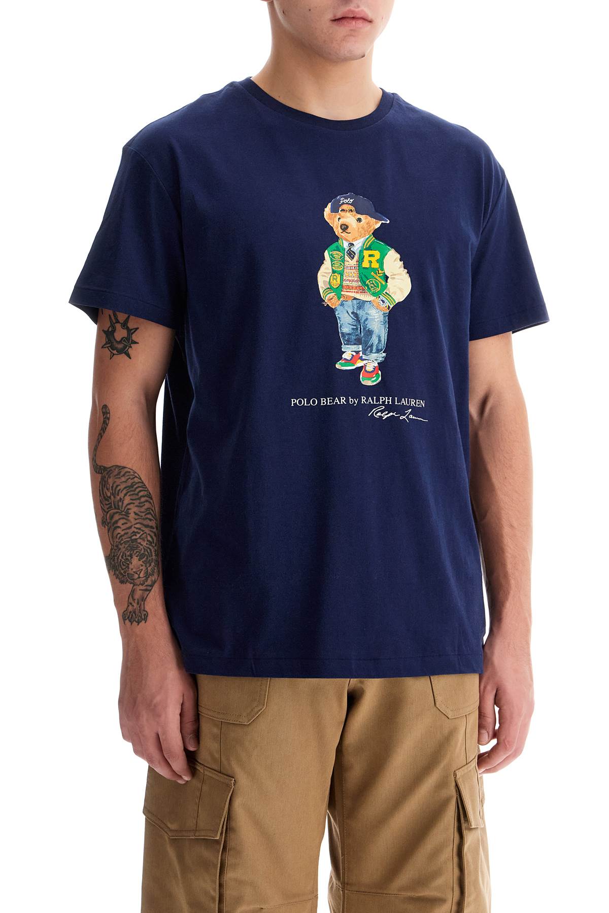 Shop Polo Ralph Lauren Classic Fit T-shirt With Polo Bear Print In Blue