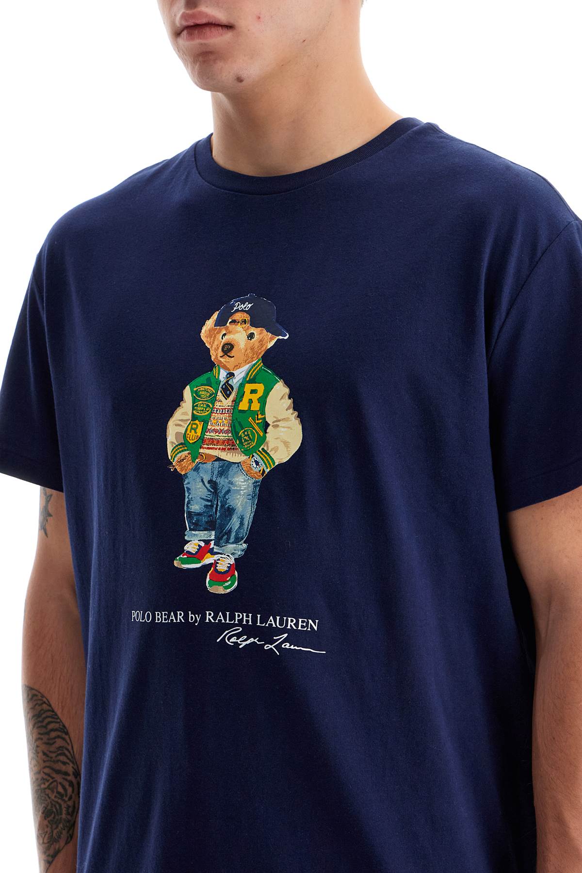 Shop Polo Ralph Lauren Classic Fit T-shirt With Polo Bear Print In Blue