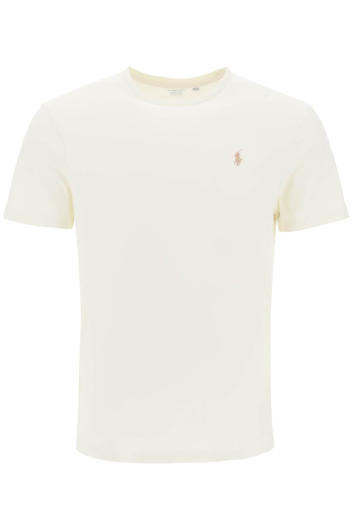 Shop Polo Ralph Lauren Custom Slim-fit Jersey T-shirt In White