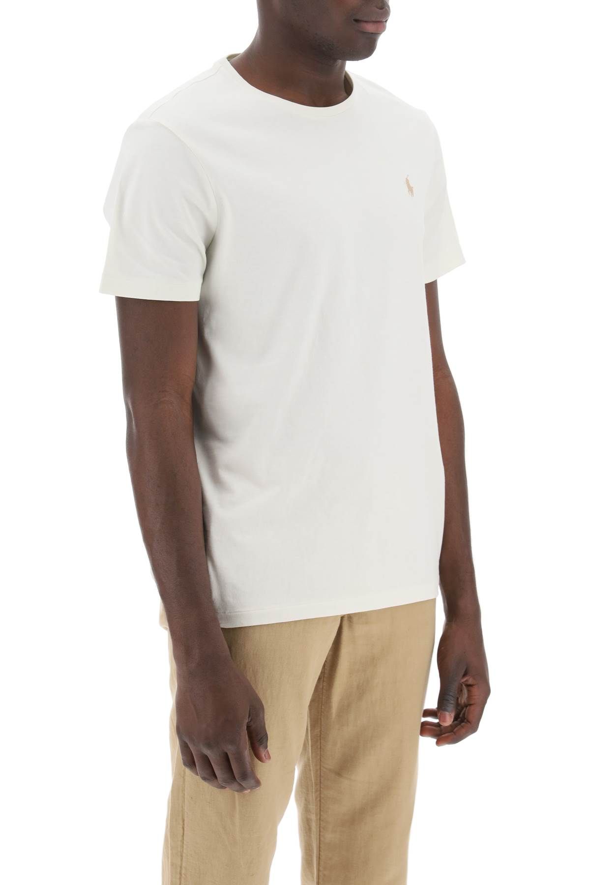 Shop Polo Ralph Lauren Custom Slim-fit Jersey T-shirt In White