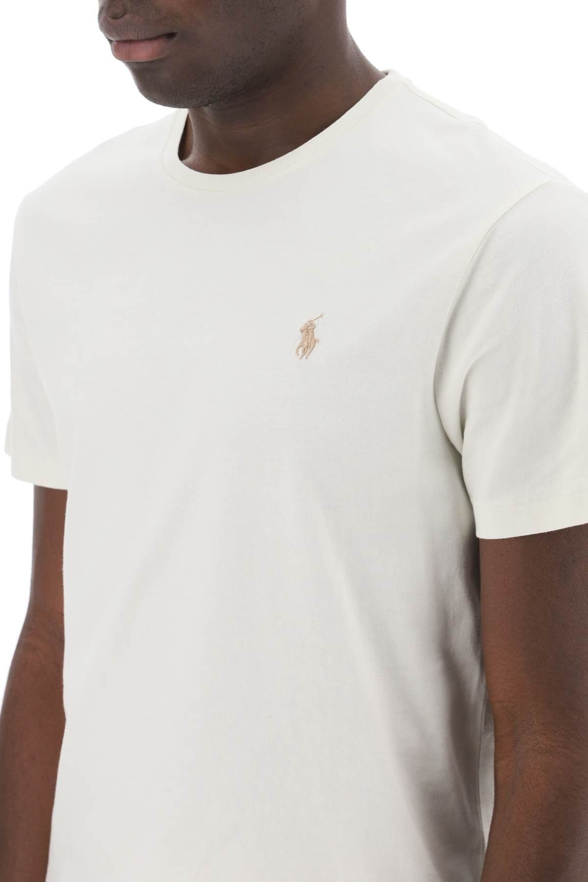 Shop Polo Ralph Lauren Custom Slim-fit Jersey T-shirt In White