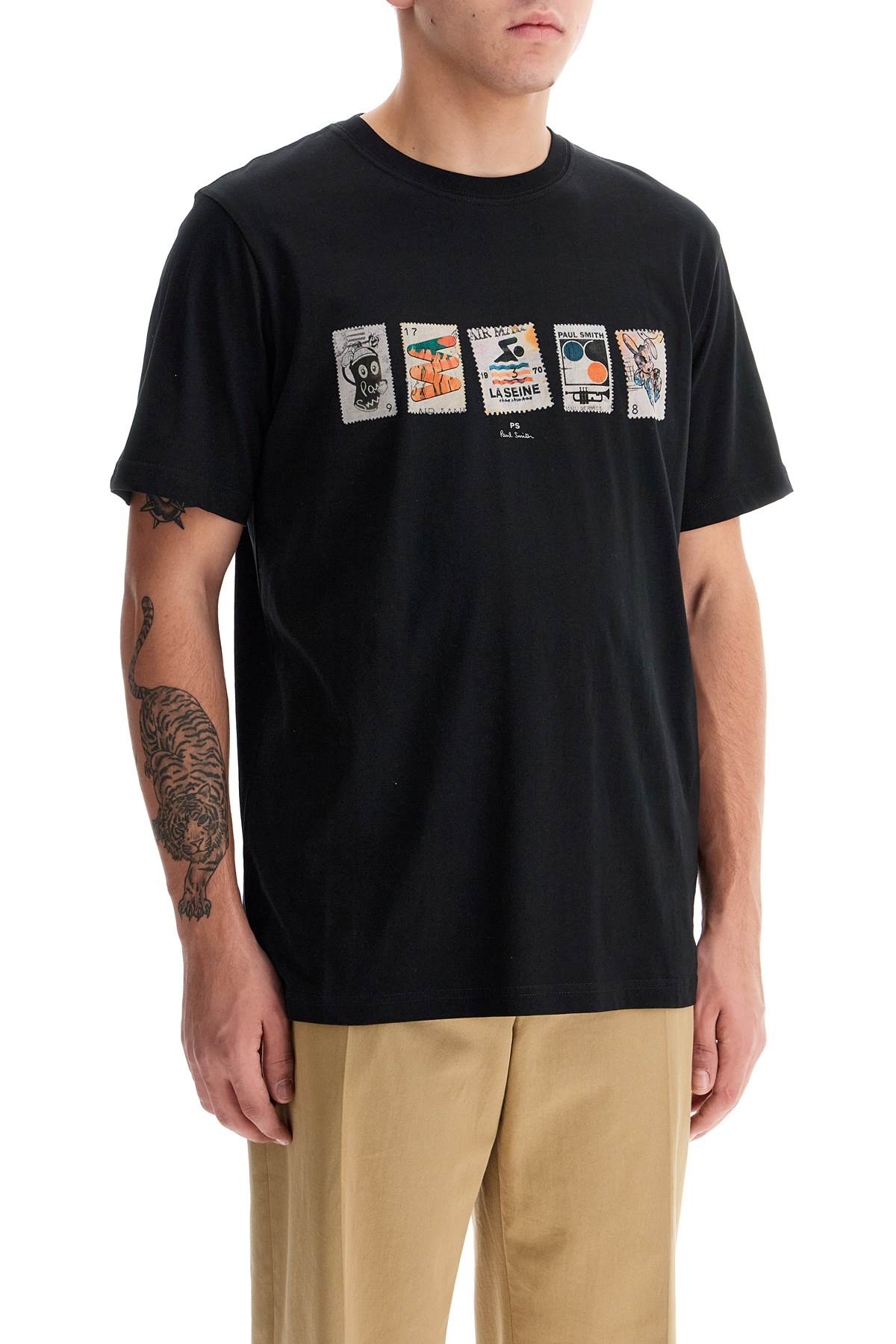 Shop Ps By Paul Smith Stamp T-shirt Design In Black