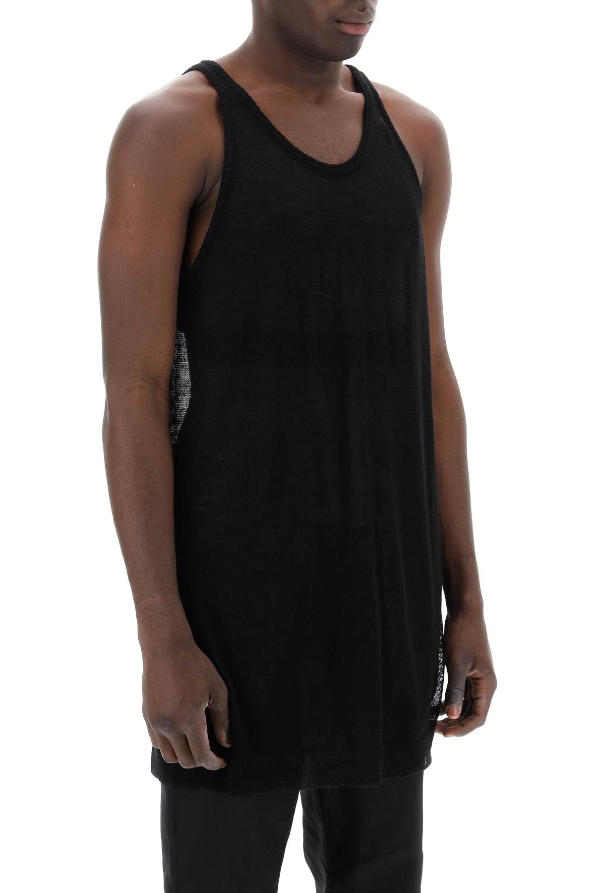 Shop Rick Owens "knitted Tank Top With Perforated In Black