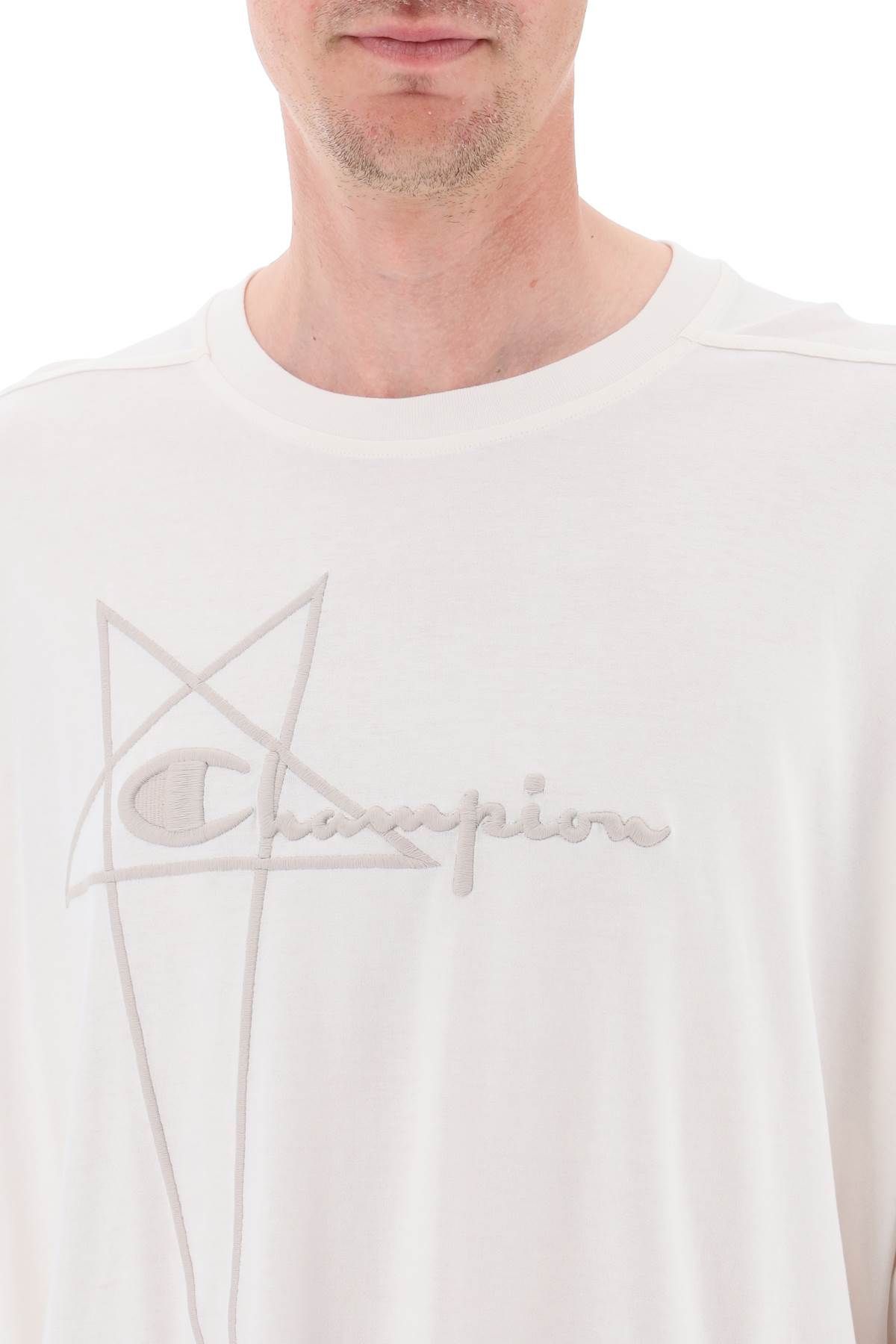 Shop Rick Owens Tommy T-shirt X Champion In White