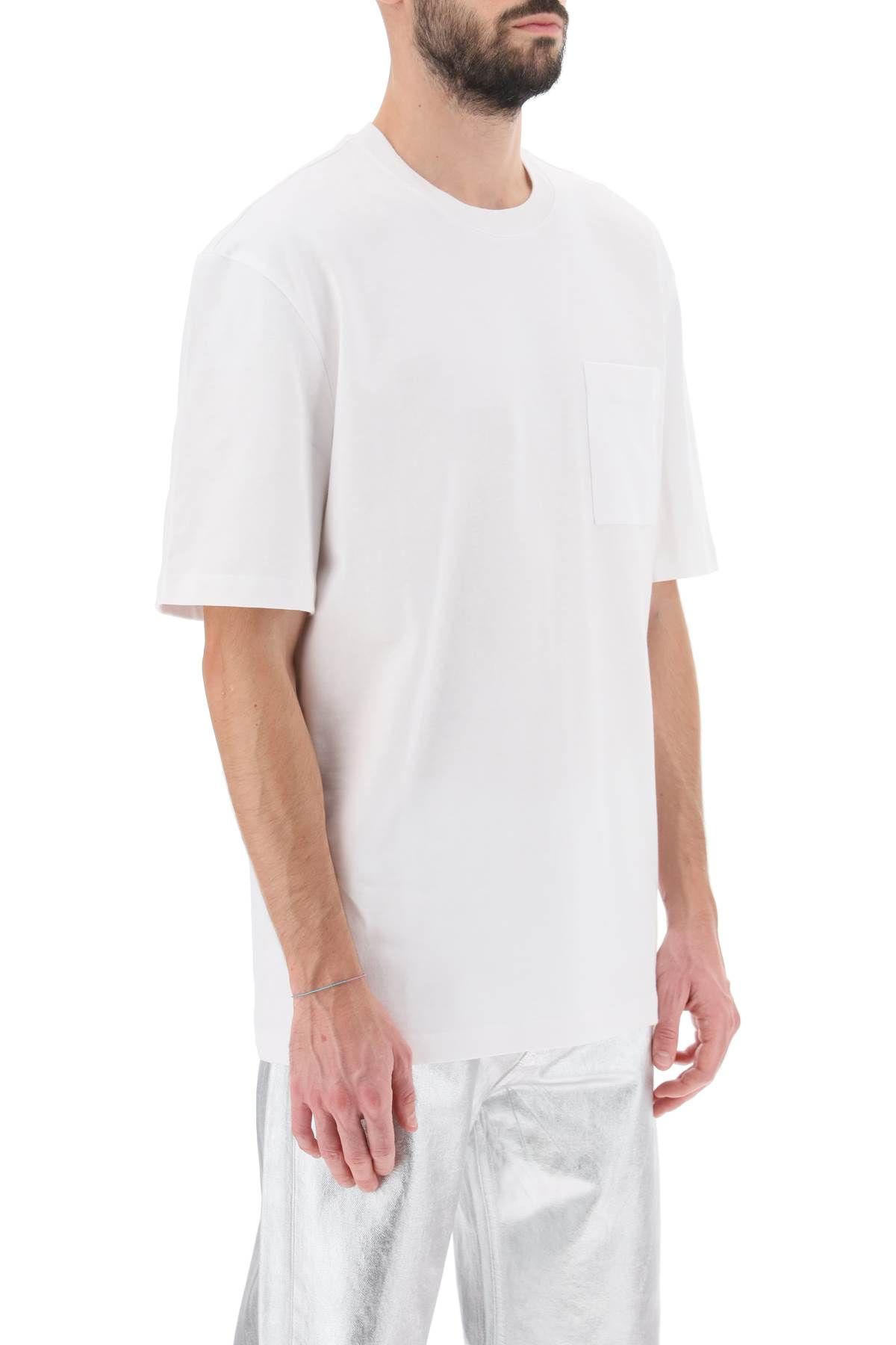 Shop Ferragamo T-shirt With Contrasting Inlay In White