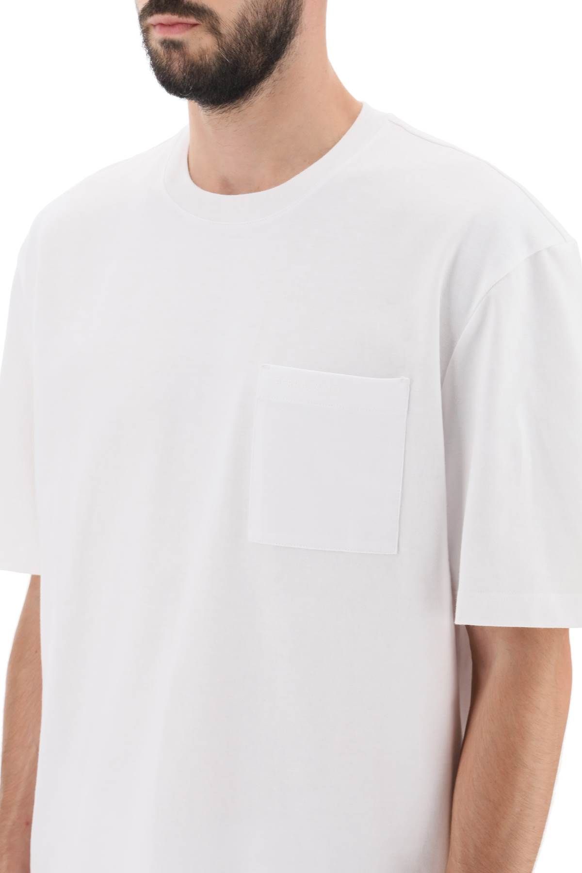 Shop Ferragamo T-shirt With Contrasting Inlay In White