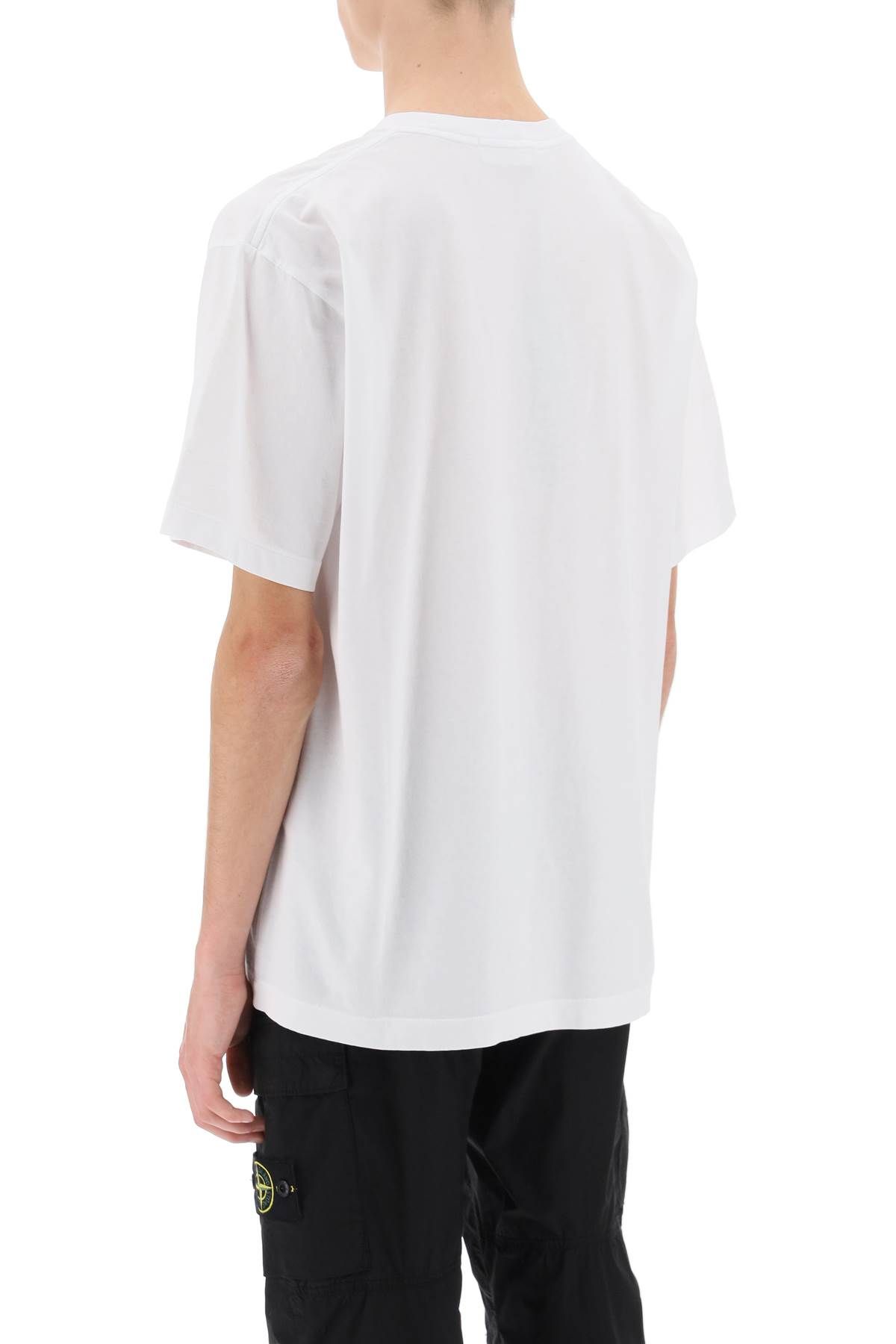 Shop Stone Island T-shirt With Reflective Print In White