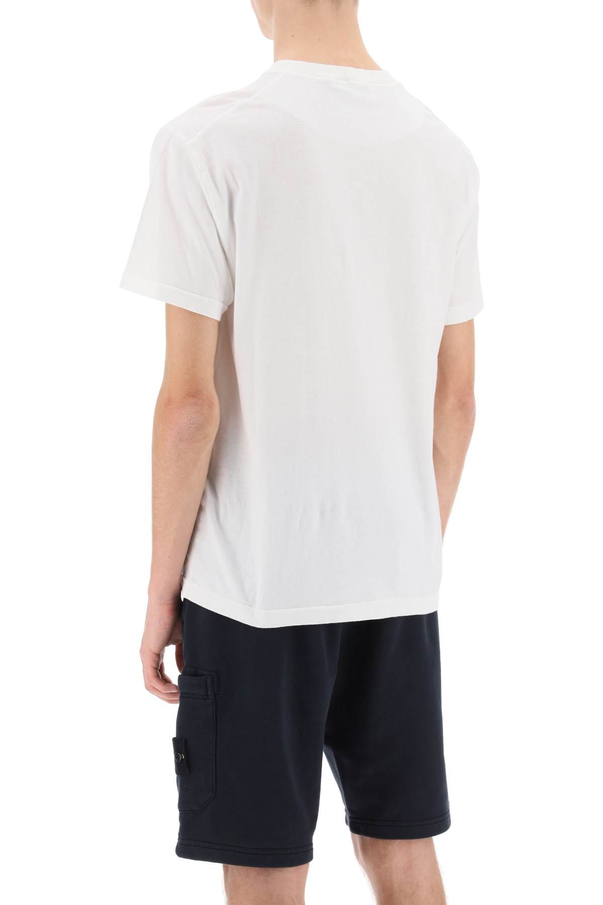 Shop Stone Island Crew-neck T-shirt With Logo Patch In White