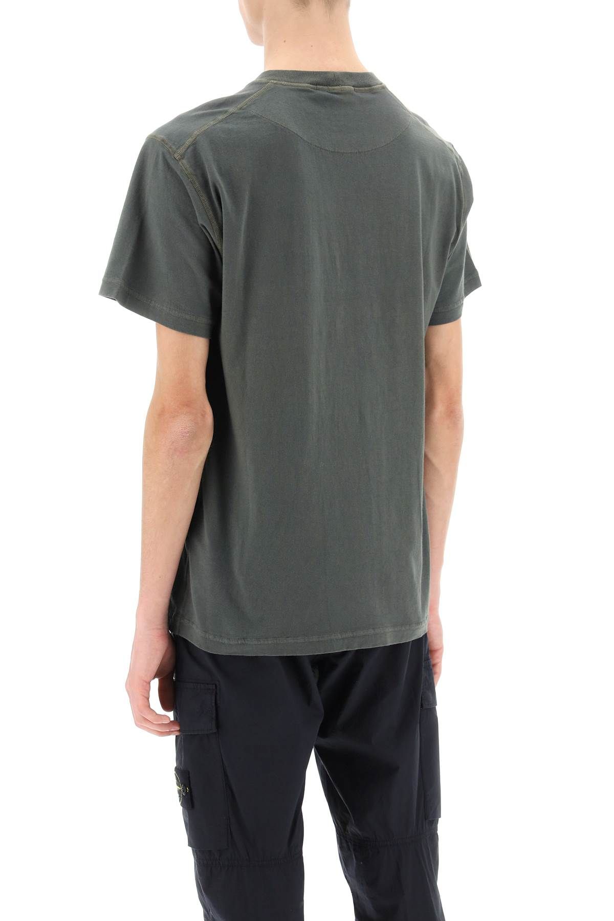 Shop Stone Island Crew-neck T-shirt With Logo Patch In Green